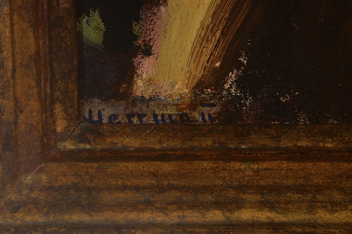 Detail a: Philipp Herrmann, 1899-1967 Karlsruhe, Studium an der Akademie Karlsruhe bei Walter Georgi, nach Kriegseinsatz bei Friedrich Fehr, ab 1920 an der ...