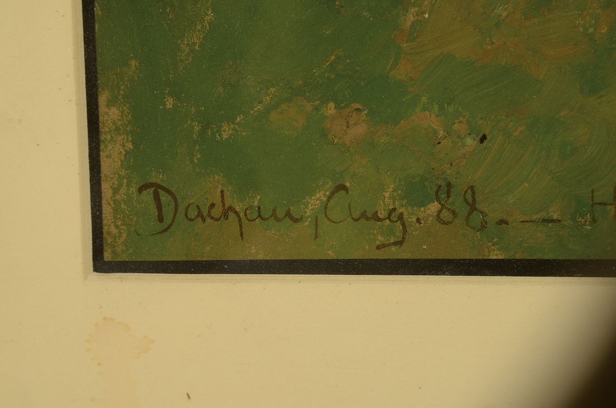 Detail a: Hans Richard von Volkmann, 1860-1927 Halle, Studium an den Akademien Düsseldorf und Karlsruhe, Gründer der Karlsruher Damenmalschule, hier: Weite ...