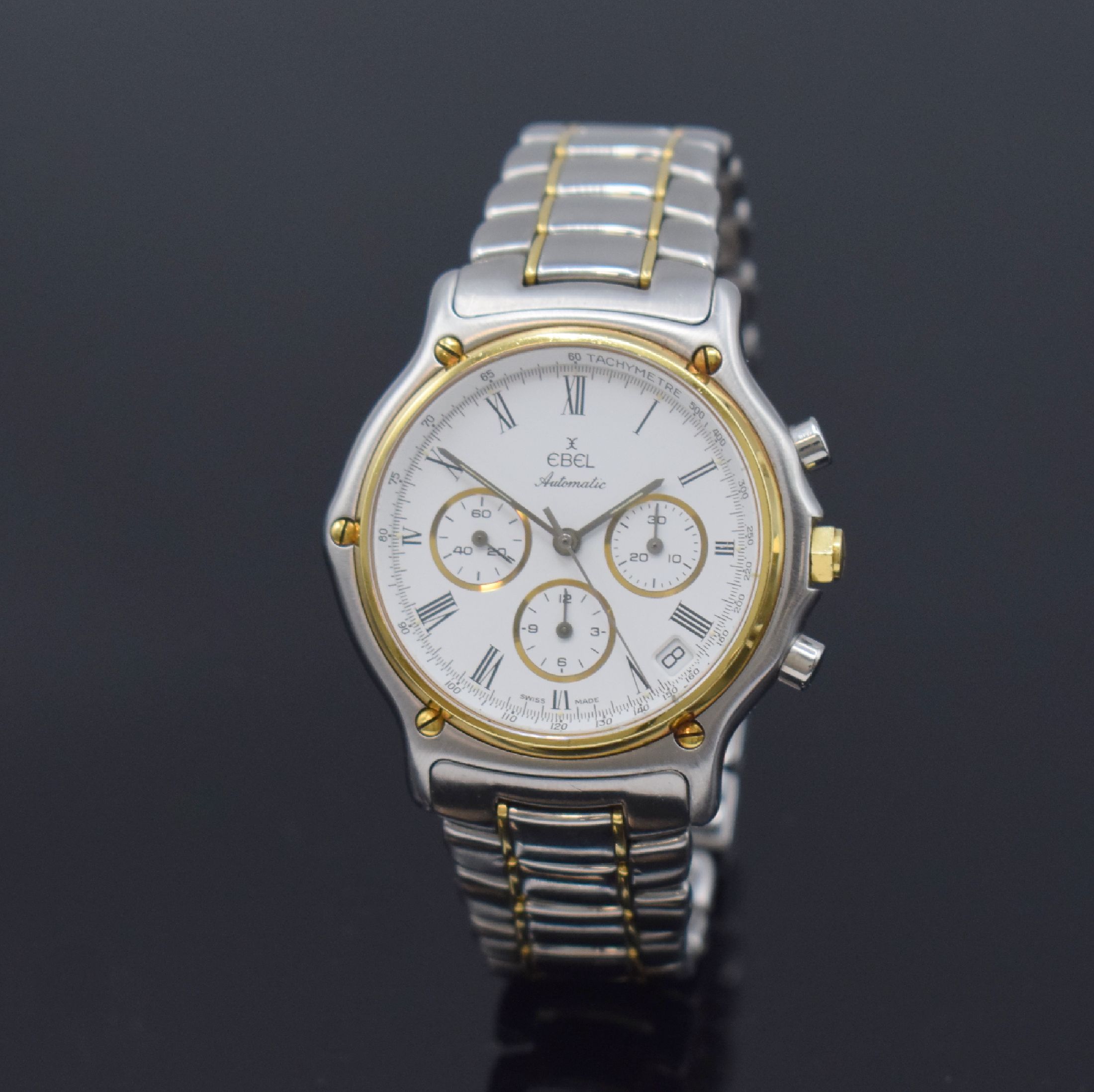 EBEL Herrenchronograph mit El Primero Werk Referenz 1134901, Schweiz um 1989, Automatik, Edelstahl/Gold kombiniert inkl. Gliederband m. Faltschl., ...