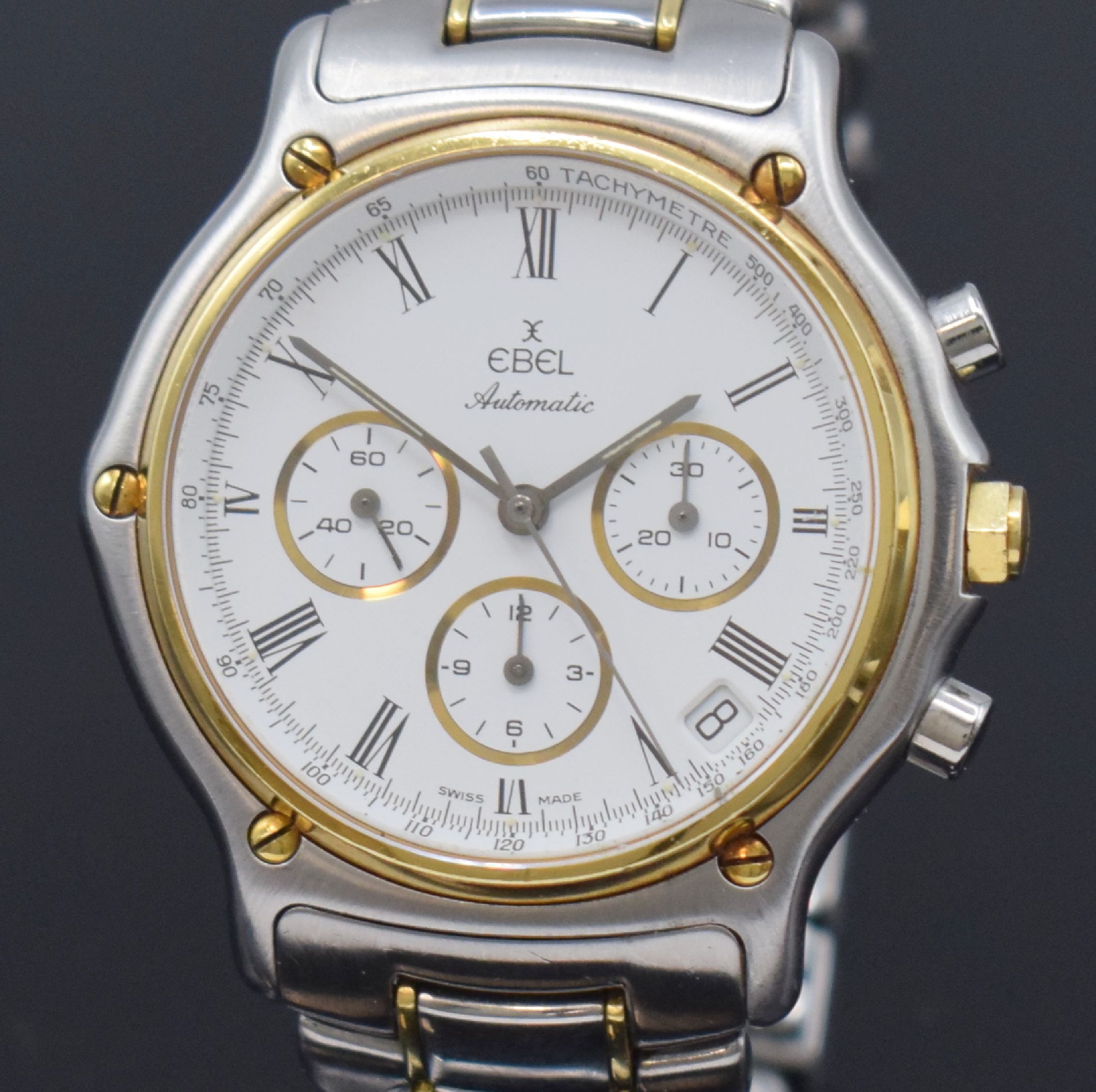 Detail a: EBEL Herrenchronograph mit El Primero Werk Referenz 1134901, Schweiz um 1989, Automatik, Edelstahl/Gold kombiniert inkl. Gliederband m. Faltschl., ...