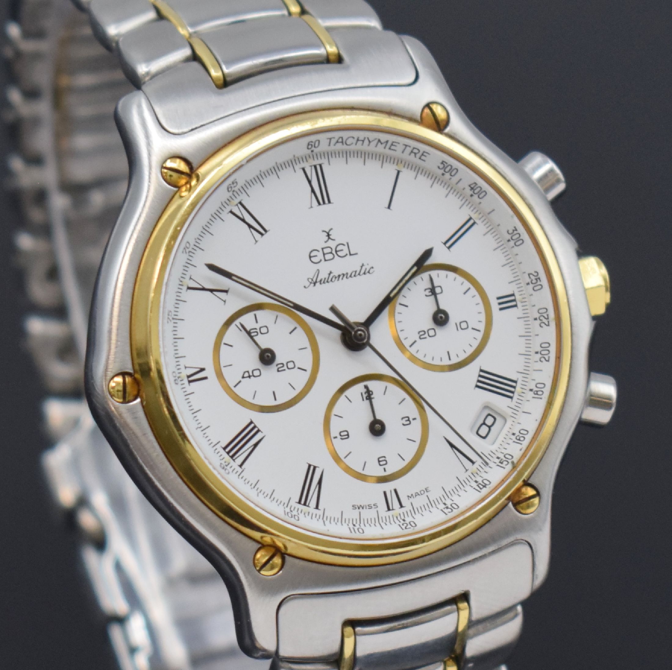 Detail d: EBEL Herrenchronograph mit El Primero Werk Referenz 1134901, Schweiz um 1989, Automatik, Edelstahl/Gold kombiniert inkl. Gliederband m. Faltschl., ...
