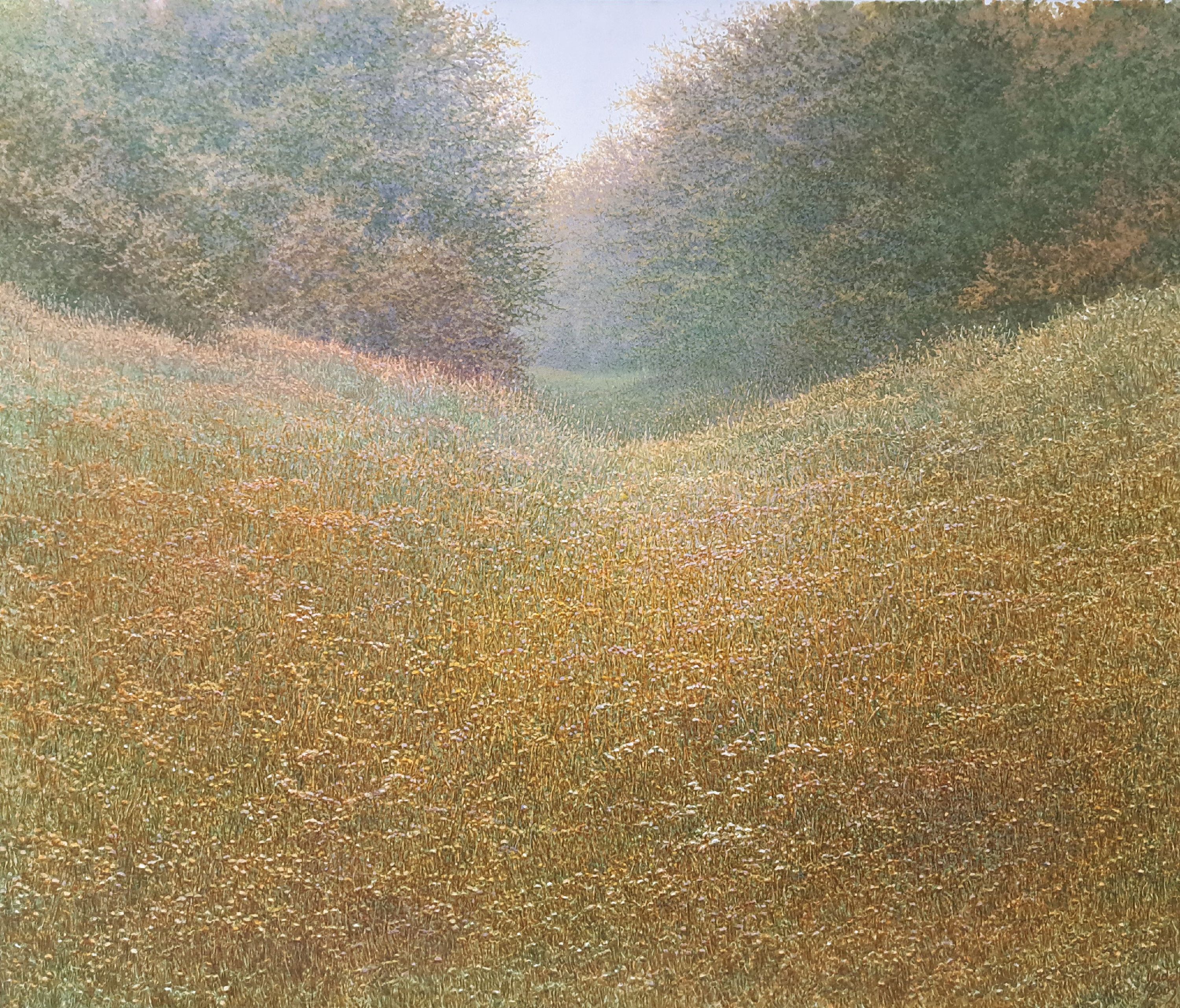 Karl Dudek, zeitgenössischer deutscher Maler , "Sommerwiese", 2004, Öl/Lwd, ungerahmt 100x120 cm