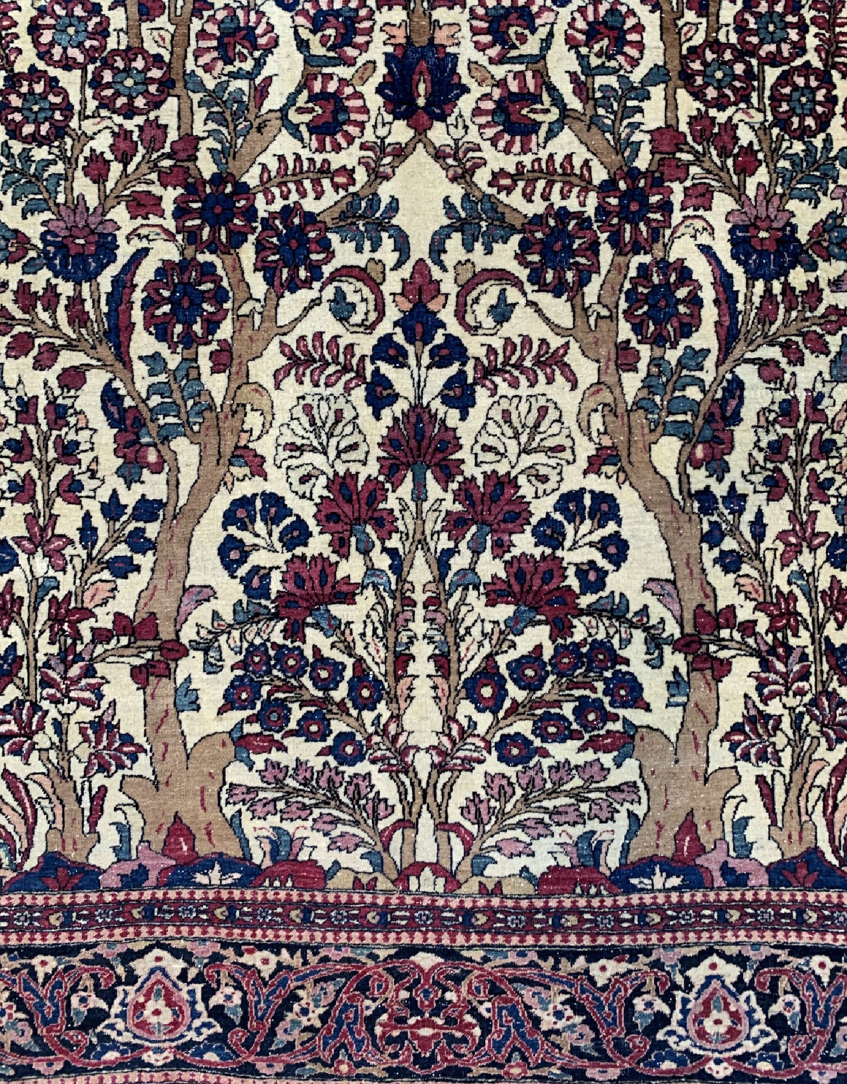 Detail a: Antiker Esfahan, Persien, 19.Jhd, Wolle aufBaumwolle, ca. 214 x 145 cm, EHZ: 2(Oxidiert).