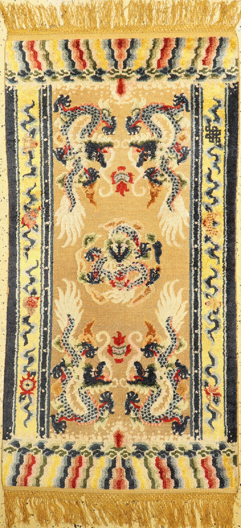 Seiden"Imperial-Peking", China, um 1930/1940, reine Naturseide (Metallbroschiert,ca. 180 x 93 cm, EHZ: 1-2(leicht verfärbt)