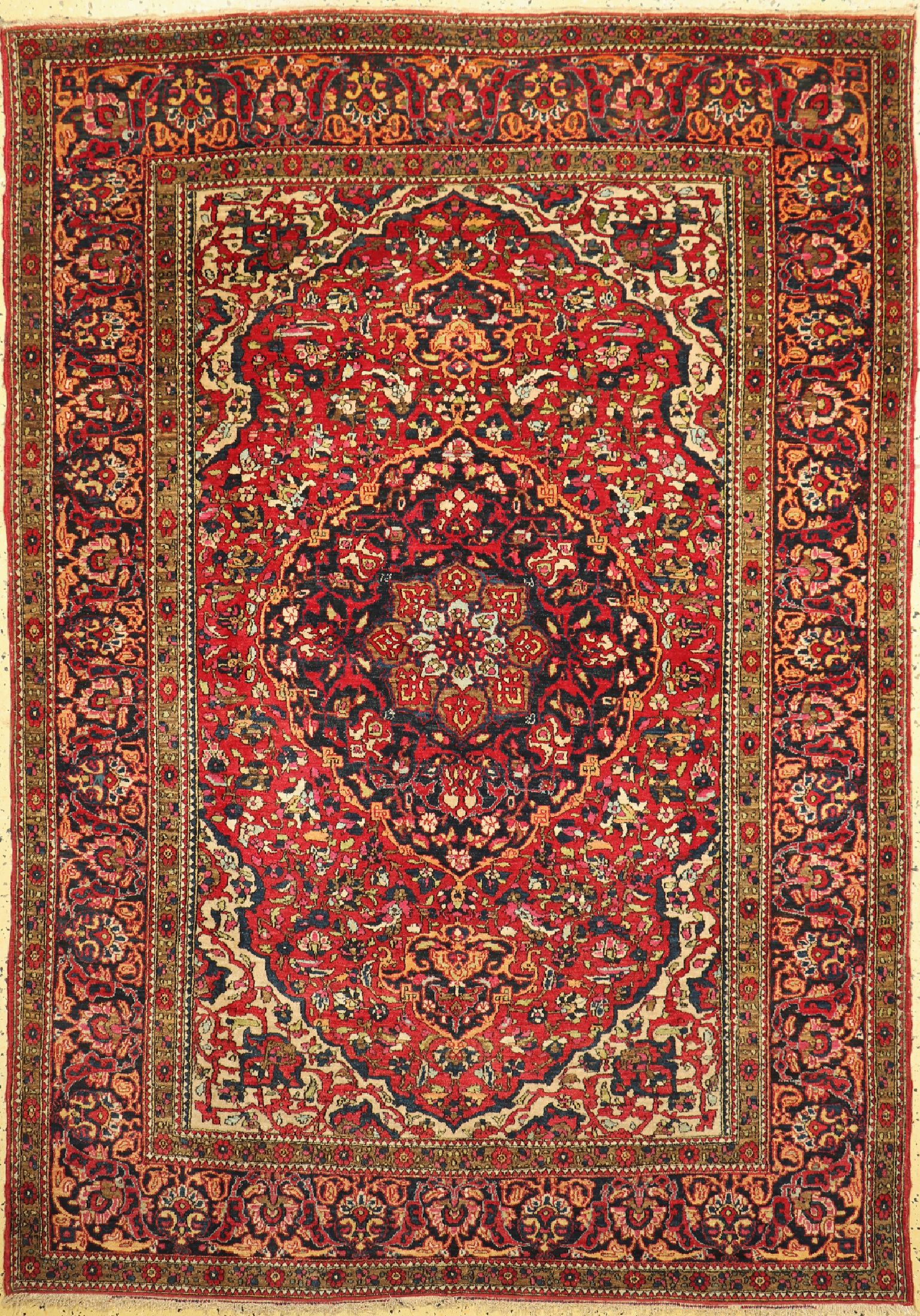 Esfahan"Ahmad" antik, Persien, um 1910, Wolle auf Baumwolle, ca. 214 x 150 cm, EHZ: 2