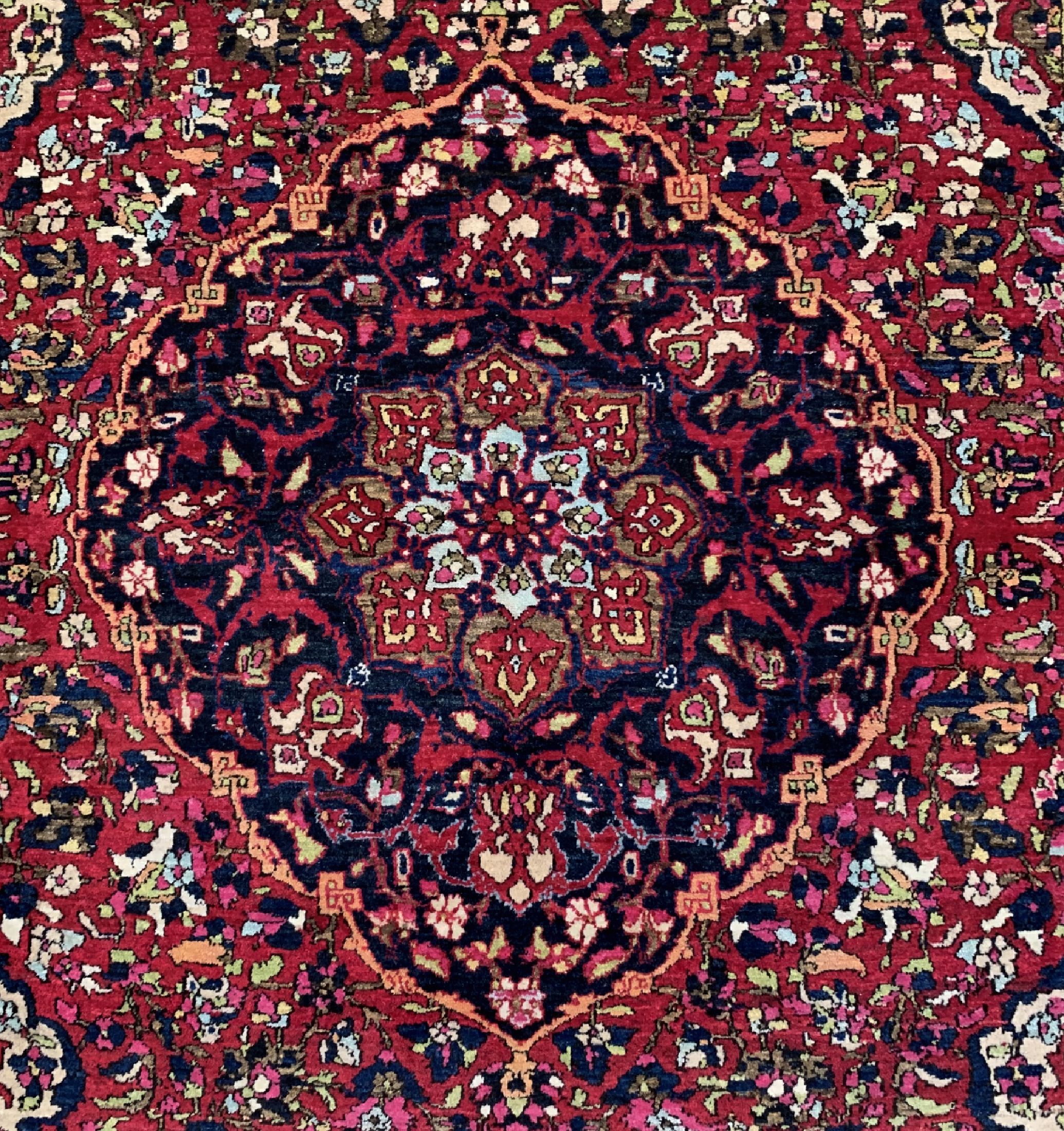 Detail b: Esfahan"Ahmad" antik, Persien, um 1910, Wolle auf Baumwolle, ca. 214 x 150 cm, EHZ: 2