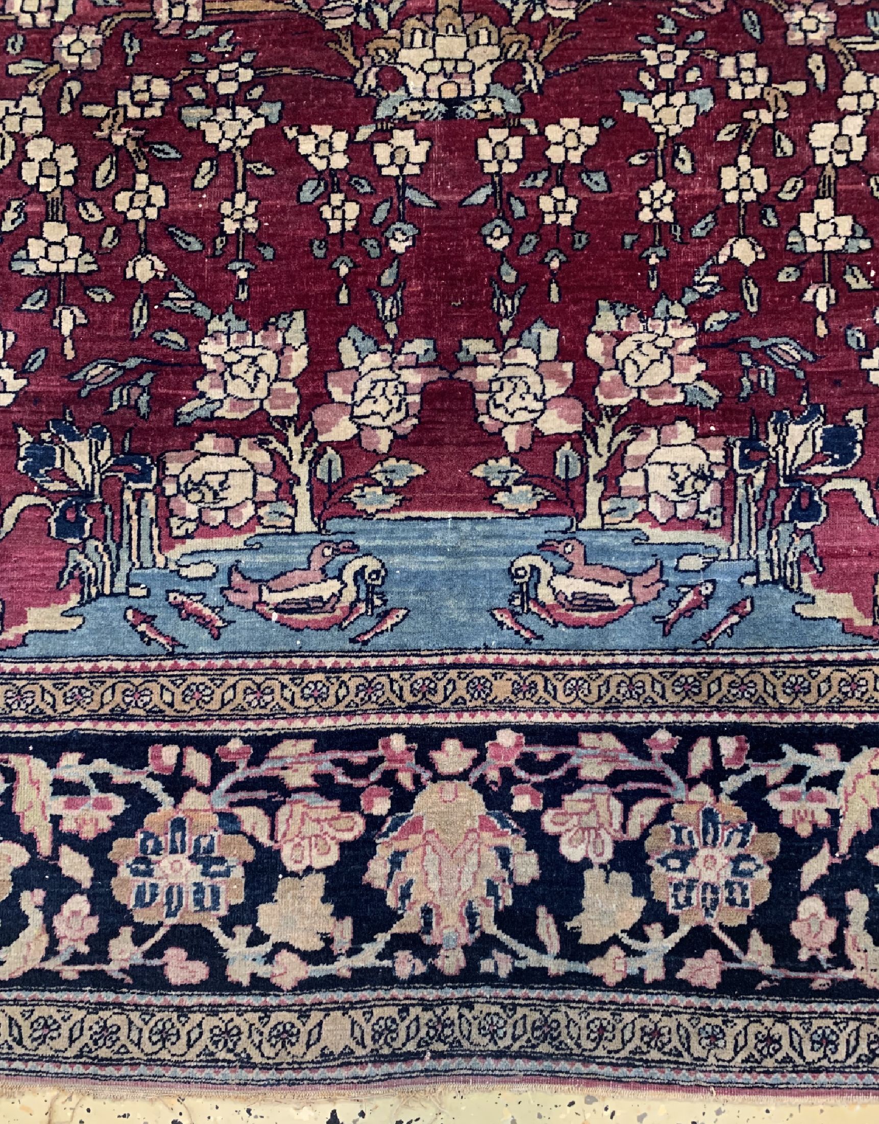 Detail a: Esfahan"Ahmad" antik, Persien, um 1900, Wolle auf Baumwolle, ca. 210 x 142 cm, EHZ: 2(Oxidiert)