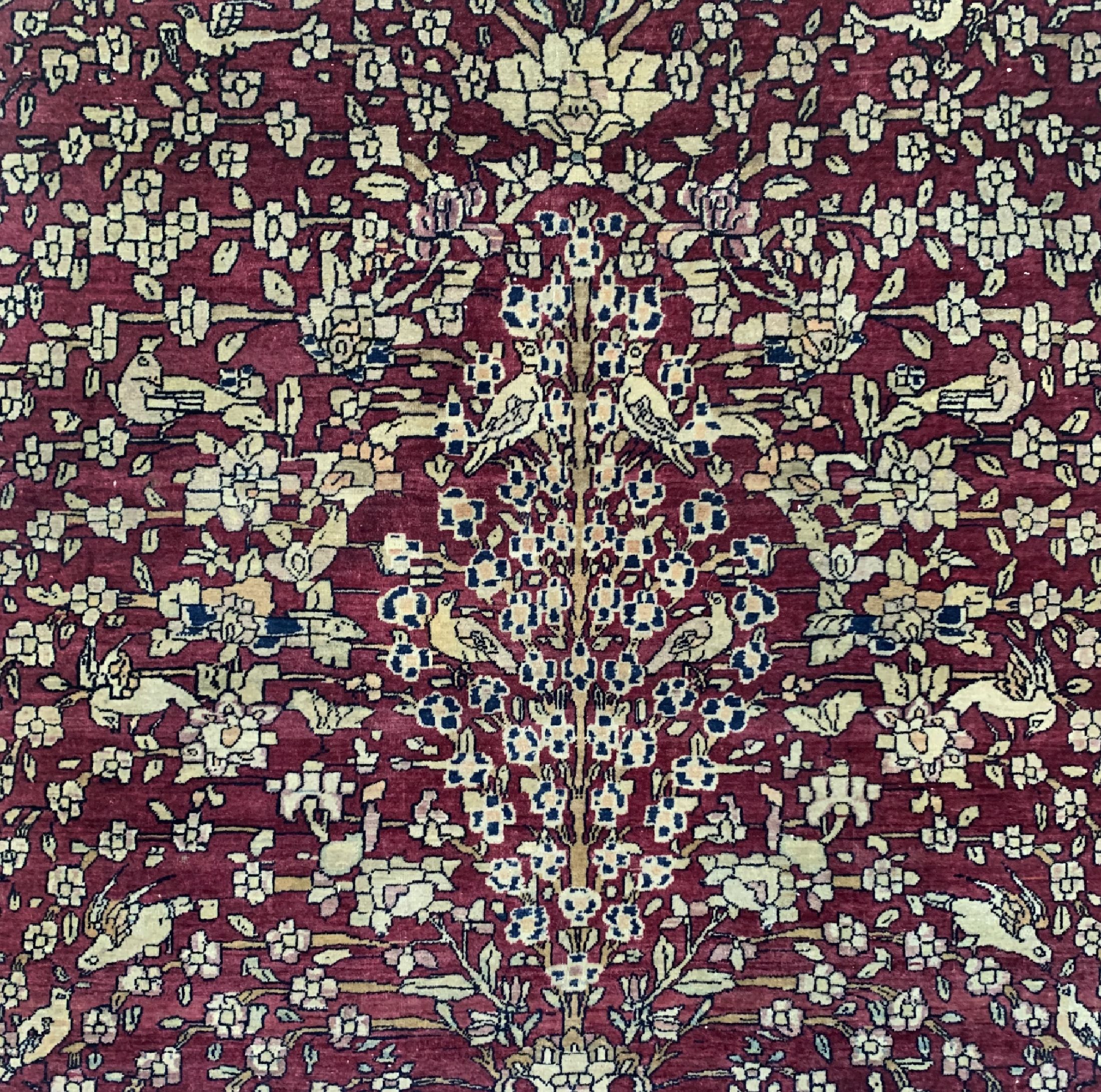 Detail b: Esfahan"Ahmad" antik, Persien, um 1900, Wolle auf Baumwolle, ca. 210 x 142 cm, EHZ: 2(Oxidiert)