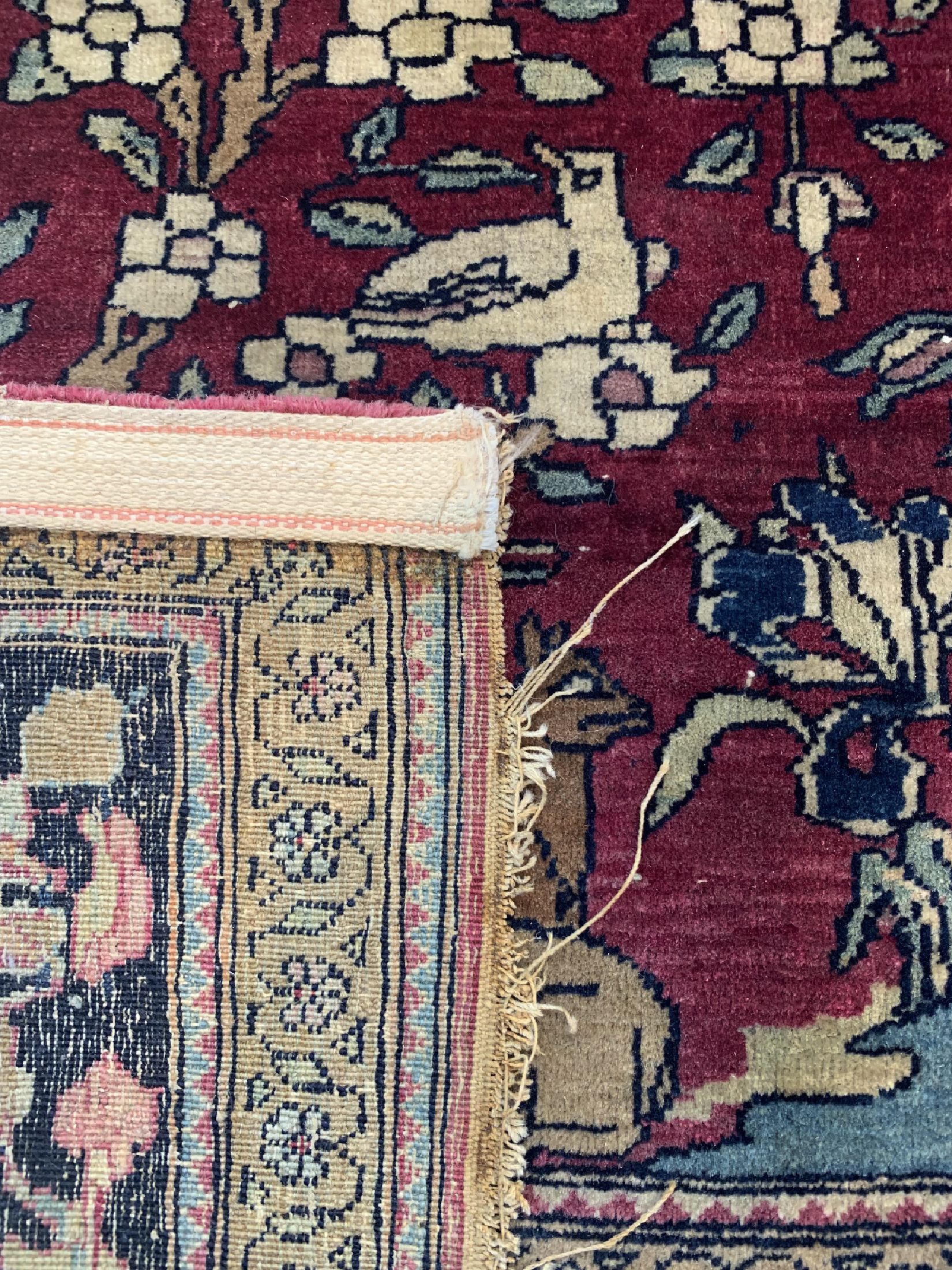Detail f: Esfahan"Ahmad" antik, Persien, um 1900, Wolle auf Baumwolle, ca. 210 x 142 cm, EHZ: 2(Oxidiert)