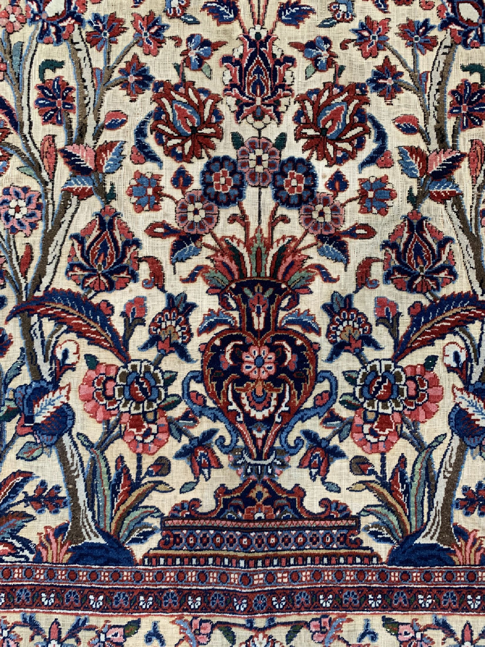 Detail a: Keschan Kork"Souf" antik, Persien, um 1900,Korkwolle auf Baumwolle, ca. 200 x 135 cm, EHZ: 2-3, (Klebereste)