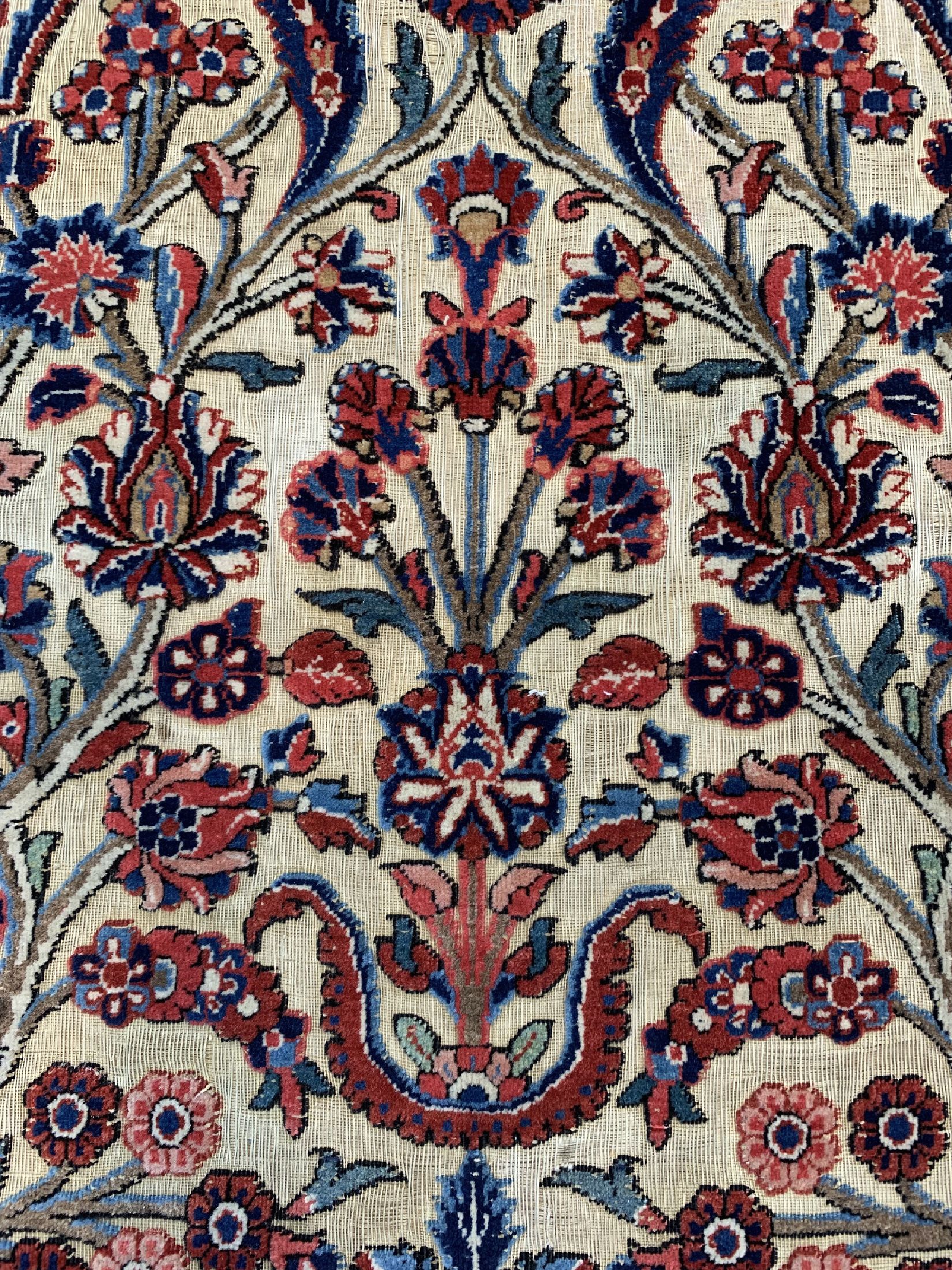 Detail b: Keschan Kork"Souf" antik, Persien, um 1900,Korkwolle auf Baumwolle, ca. 200 x 135 cm, EHZ: 2-3, (Klebereste)