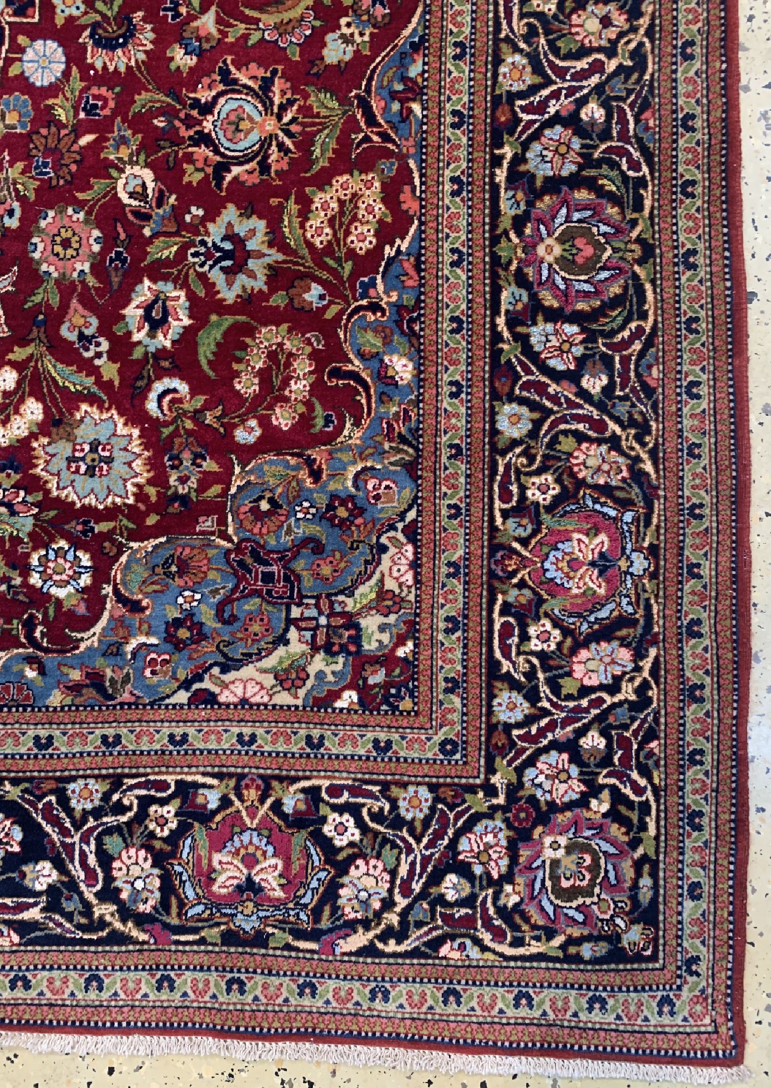 Detail a: Keschan Kork fein, Persien, um 1940, Korkwolle mit Seide, ca. 203 x 130 cm, EHZ: 1-2
