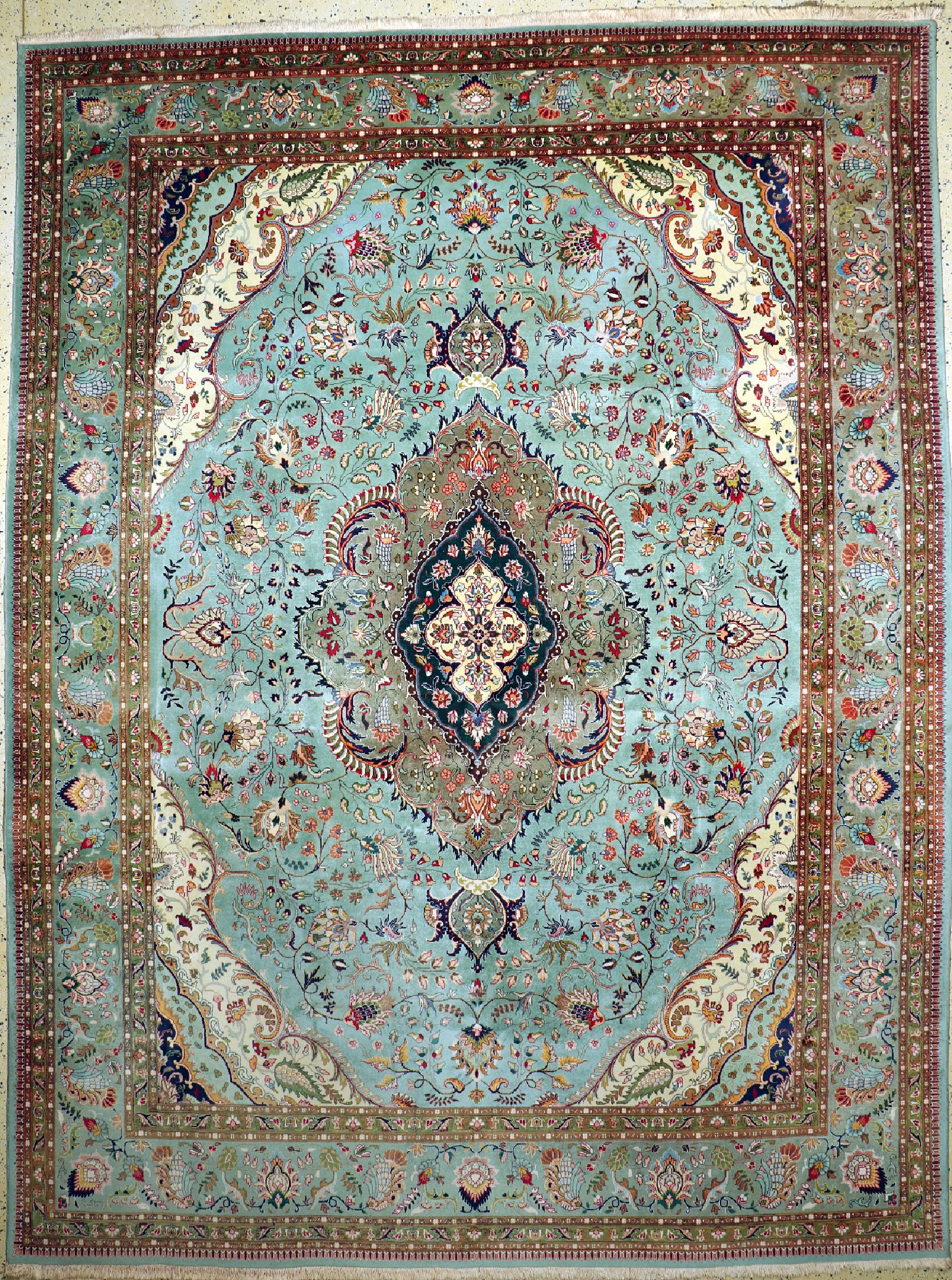 Täbriz fein(40 Raj), Persien, um 1950, Korkwolle auf Baumwolle, ca. 385 x 290 cm, gereinigt, EHZ: 2