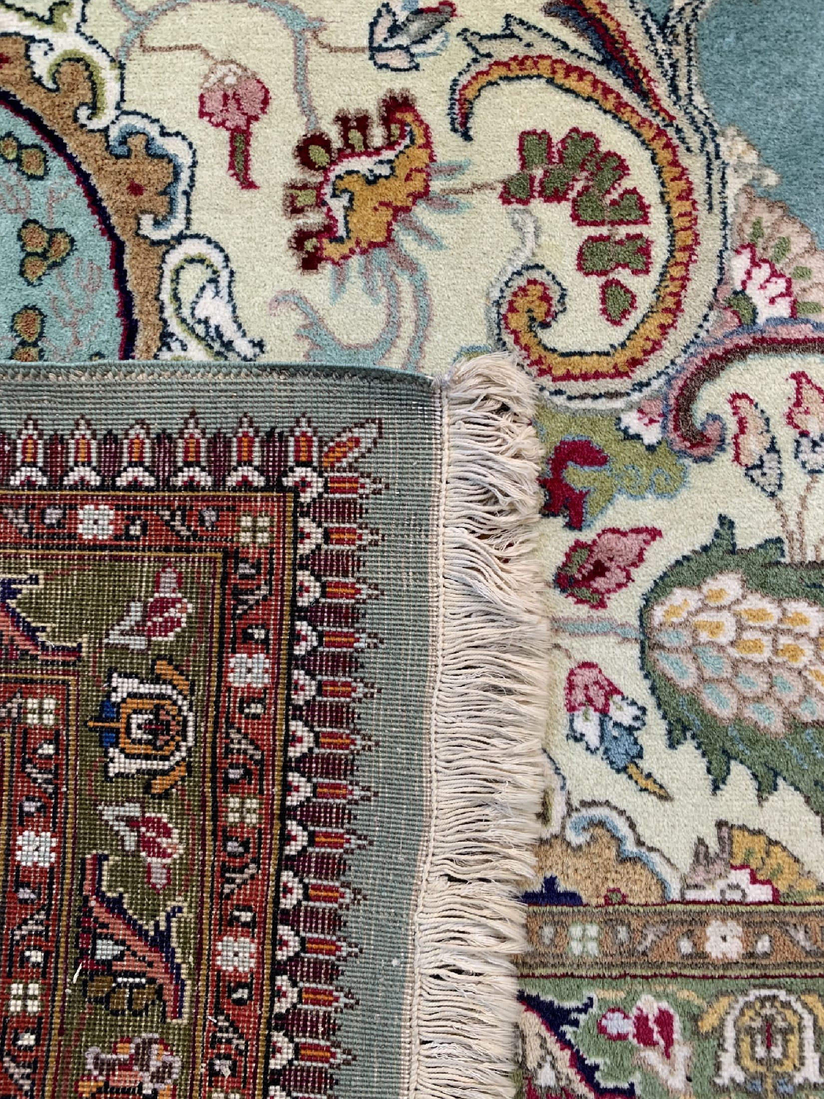 Detail d: Täbriz fein(40 Raj), Persien, um 1950, Korkwolle auf Baumwolle, ca. 385 x 290 cm, gereinigt, EHZ: 2