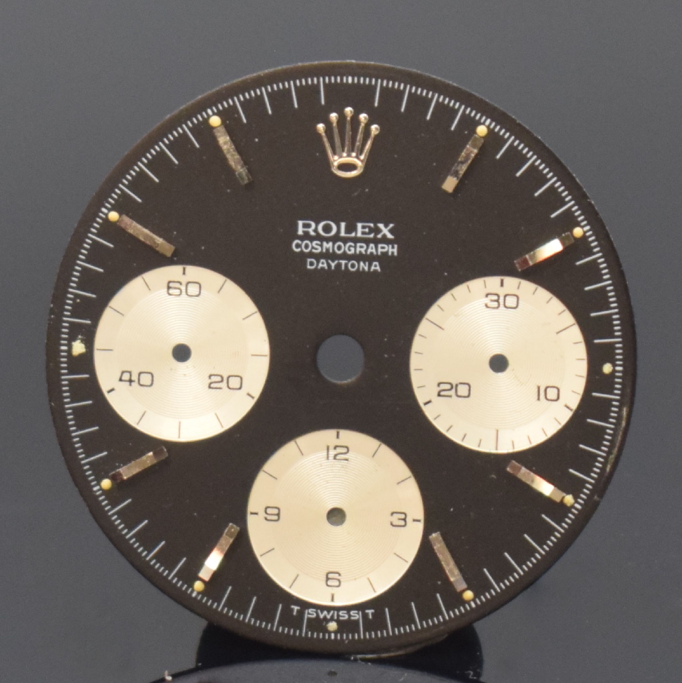 Detail a: ROLEX Cosmograph Daytona / Singer Zifferblatt, Schweiz 1980er Jahre, schwarzesZifferblatt m. aufges. Indizes und silb. Hilfsblättern, ...