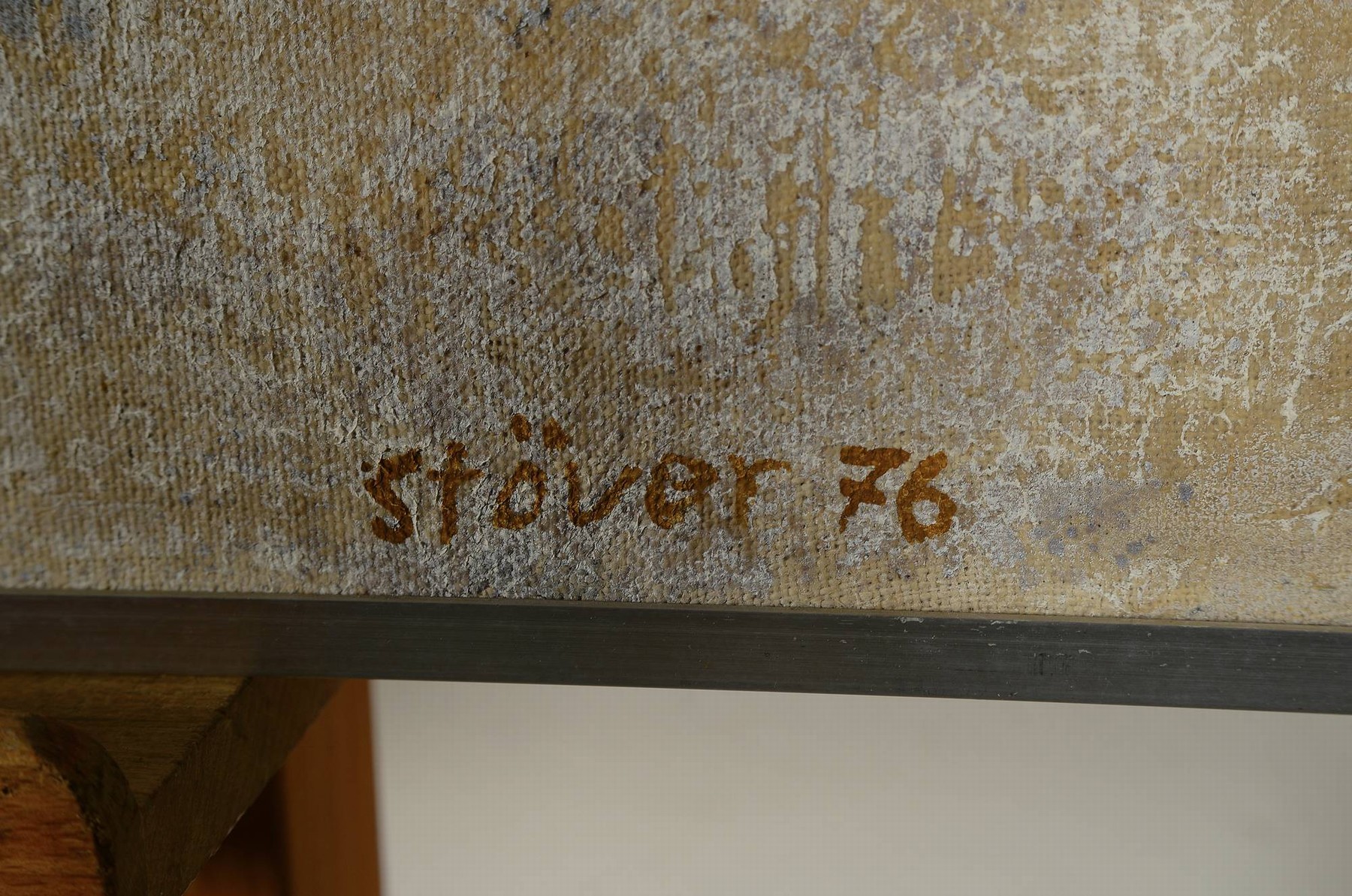 Detail a: Dieter Stöver, 1922 Oldenburg-1984 Schlegldorf, "Rauhreif", Öl/Lwd, rechts unten sign. und dat. 76, rückseitig auf Etikett betitelt, ca. ...