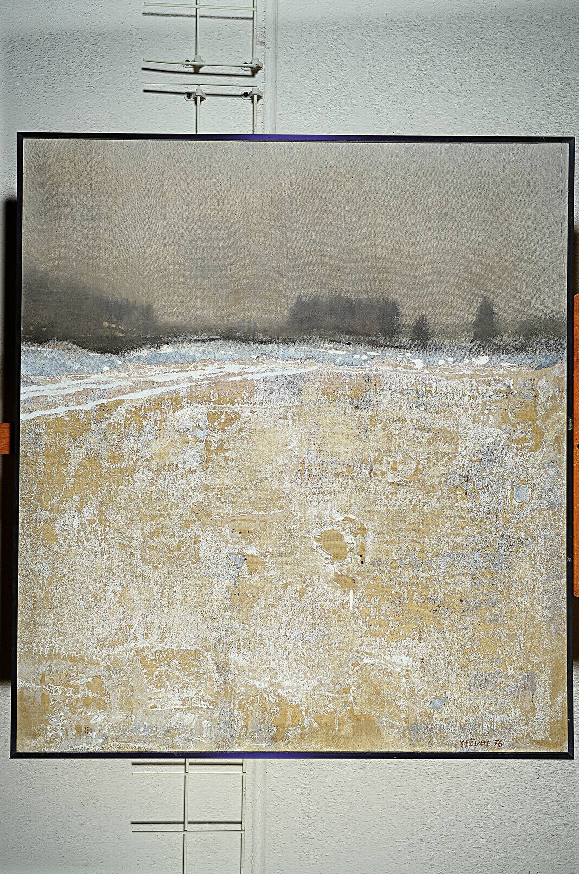 Detail k: Dieter Stöver, 1922 Oldenburg-1984 Schlegldorf, "Rauhreif", Öl/Lwd, rechts unten sign. und dat. 76, rückseitig auf Etikett betitelt, ca. ...