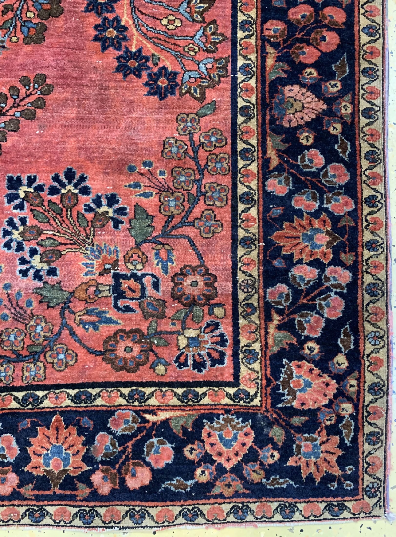 Detail a: Antiker Sarogh Mohajeran, Persien, um 1900,Wolle auf Baumwolle, ca. 196 x 133 cm, EHZ: 3(Morsch)