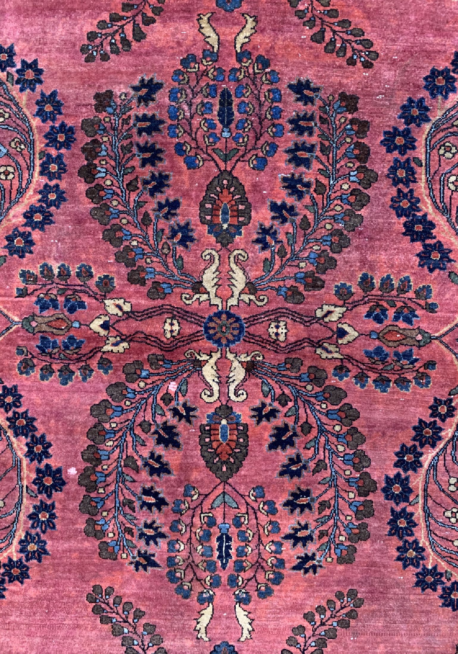 Detail c: Antiker Sarogh Mohajeran, Persien, um 1900,Wolle auf Baumwolle, ca. 196 x 133 cm, EHZ: 3(Morsch)