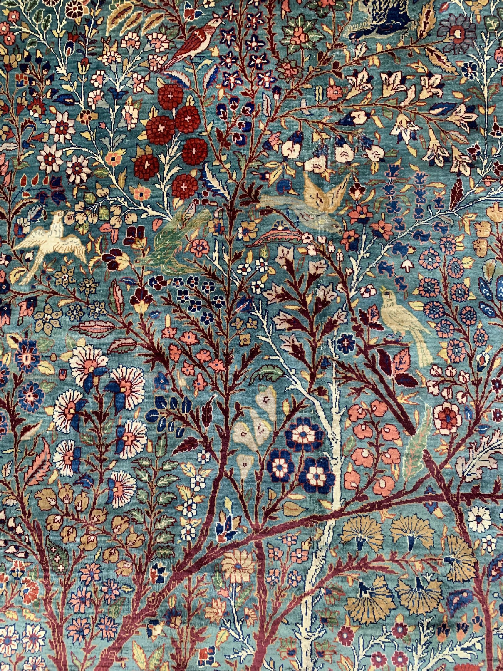 Detail b: Seltener antiker Seiden Teheran, Persien, (von Salmasi im Auftrag gegeben), 19.Jhd, reine Naturseide, ca. 188 x 135 cm, ca. 1 Mio Kn/qm, EHZ: ...