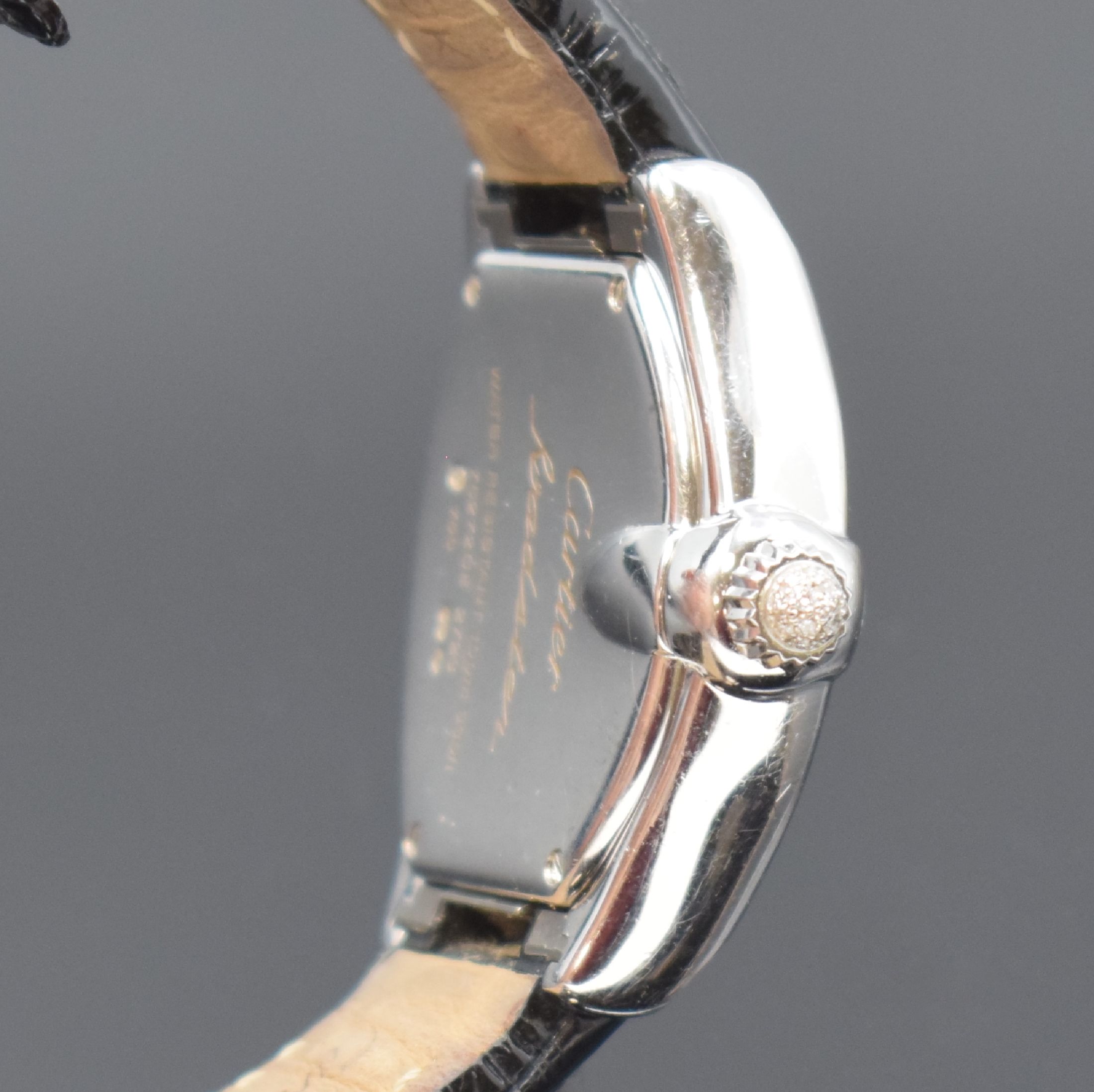 Detail c: CARTIER Roadster Damenarmbanduhr in WG 750/000 Referenz 2723 mit Diamanten, Schweiz um 2008, quarz, massives 2-teil. Gehäuse, Boden 4-fach verschr., ...