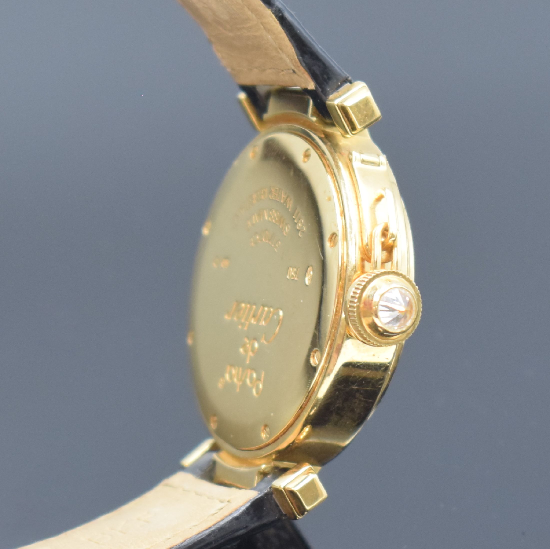 Detail c: CARTIER Pasha Damenarmbanduhr in GG 750/000 Referenz 2811 mit Diamanten, Schweiz um 2005, quarz, 2-teil. Gehäuse, Boden 8-fach verschr., Lünette u. ...