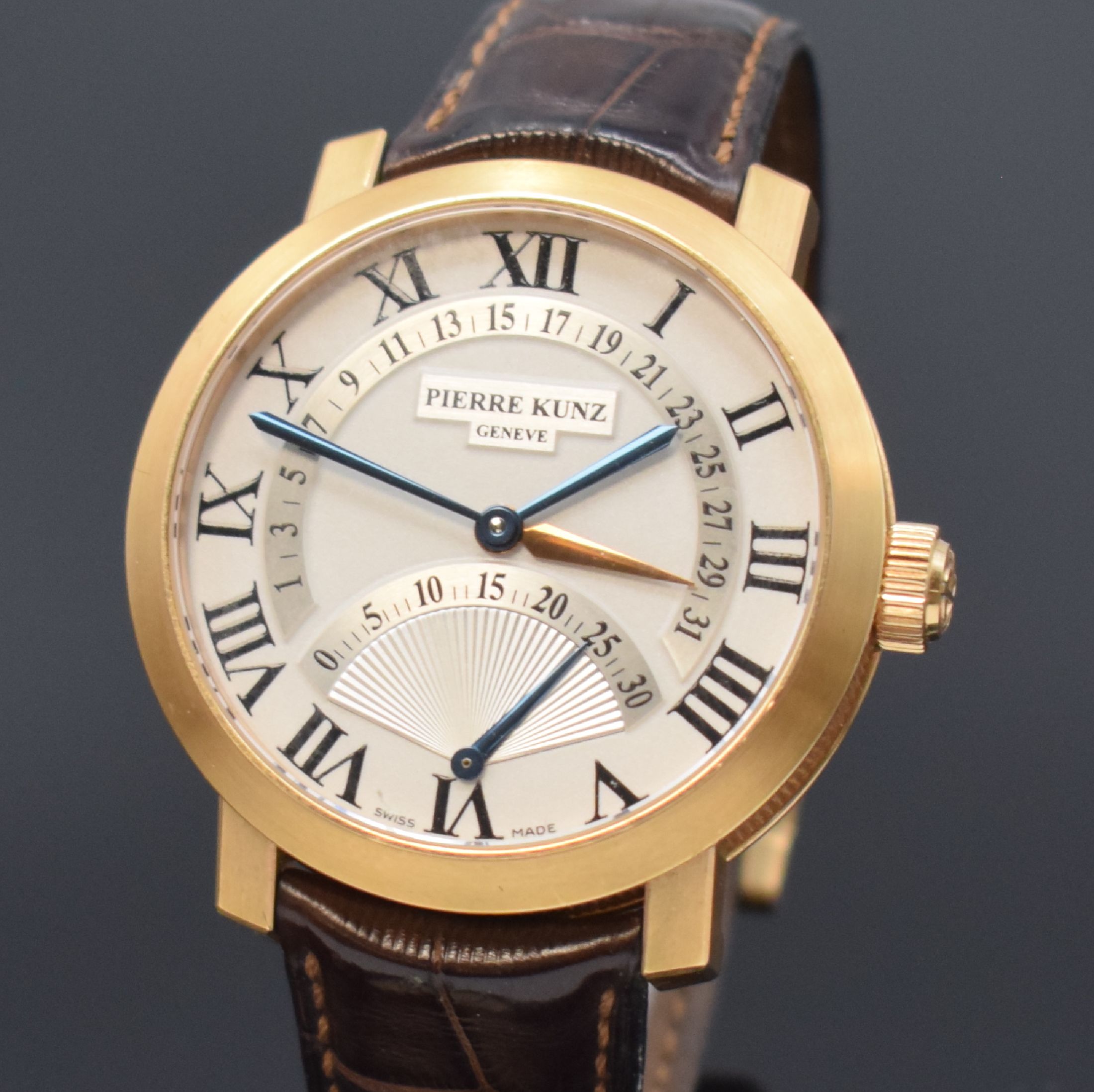 Detail a: PIERRE KUNZ Spirit of Challenge Herrenarmbanduhr in RoseG 750/000 Referenz PKA011 SDR, Schweiz um 2005, Automatik, beids. vergl. Geh. inkl. orig. ...