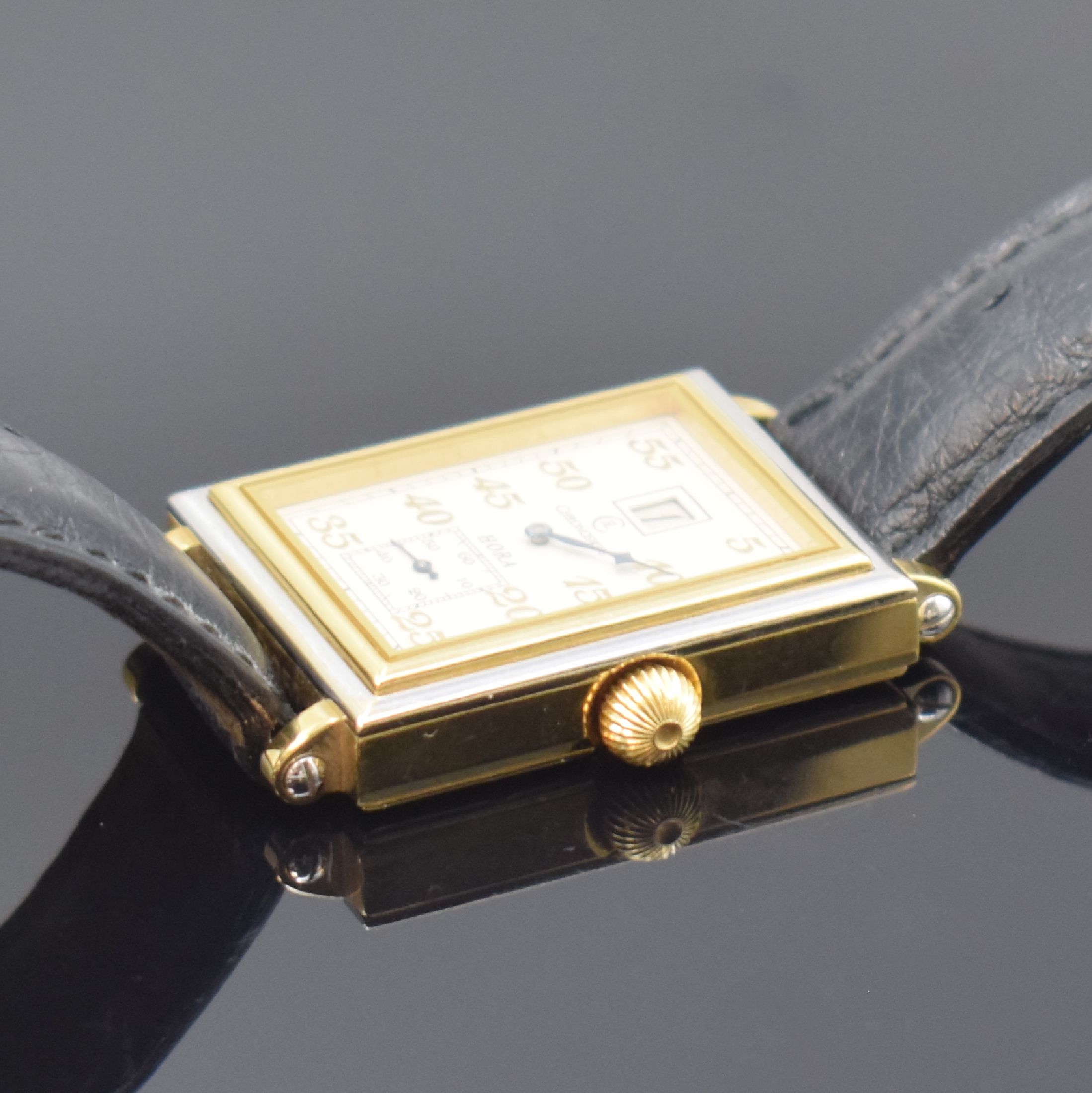 Detail c: CHRONOSWISS limitierte Herrenarmbanduhr Modell Hora Referenz CH 1351, Handaufzug, Schweiz um 1990, GG/WG 750/000 inkl. orig. Lederband m. orig. ...