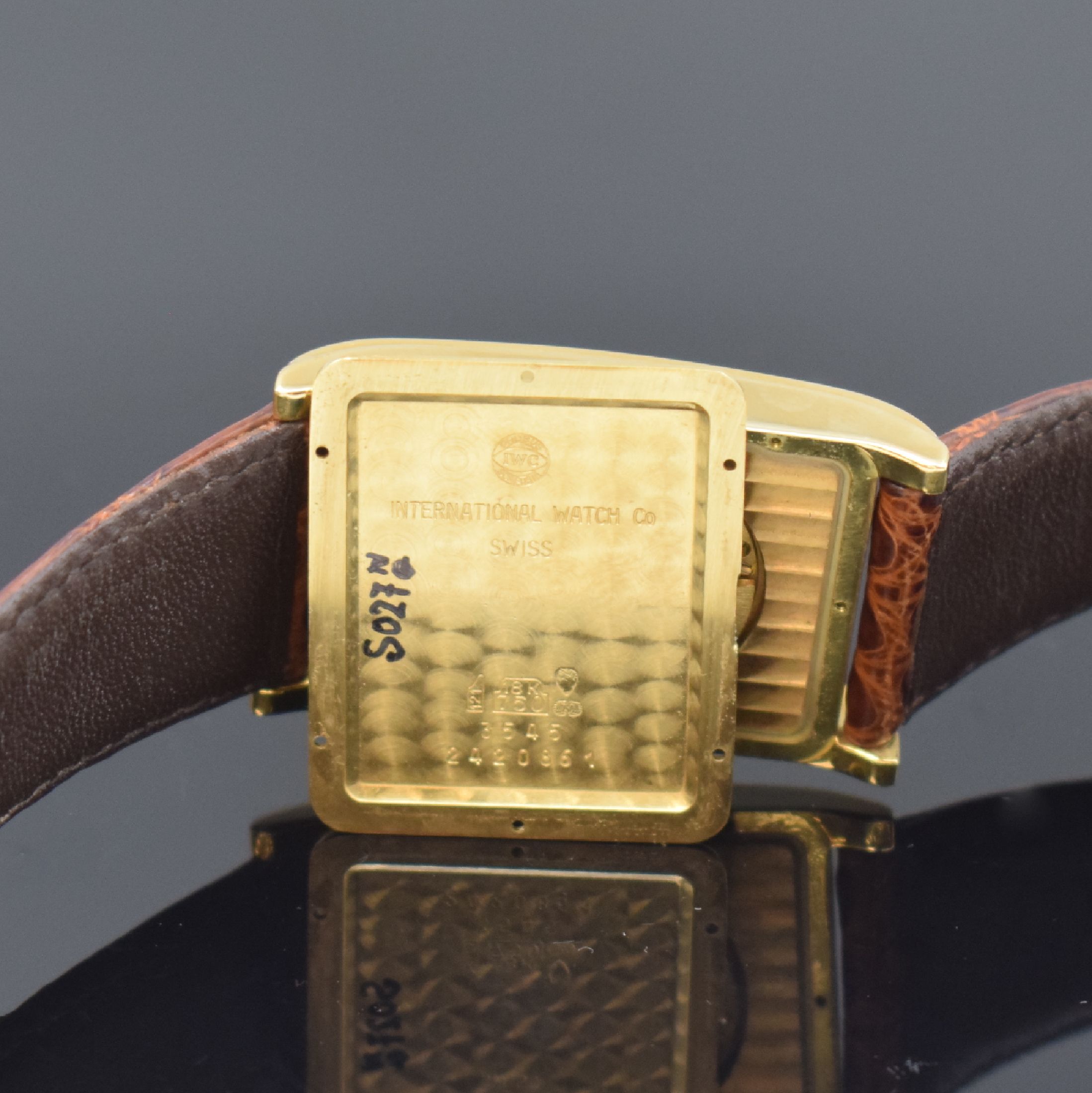 Detail h: IWC feine astronomische Herrenarmbanduhr mit ewigem Kalender Modell Novecento in GG 750/000 Referenz 3545, Schweiz um 1995, Automatik, orig. ...
