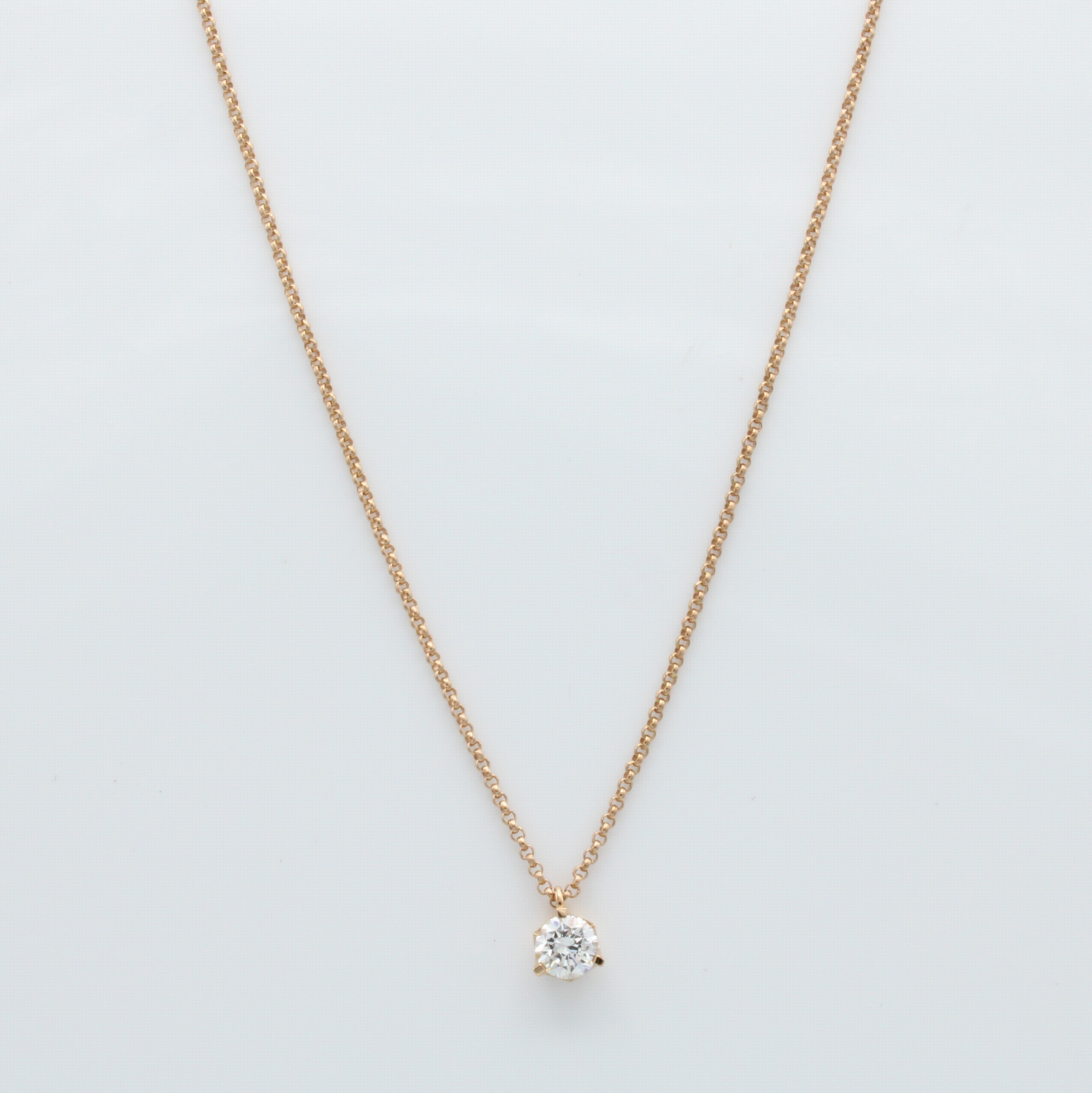 Image 26671152 - Collier mit Brillantsolitär, RG 750/000, Brill. in 3er Krappenfassung ca. 0.27 ct ...