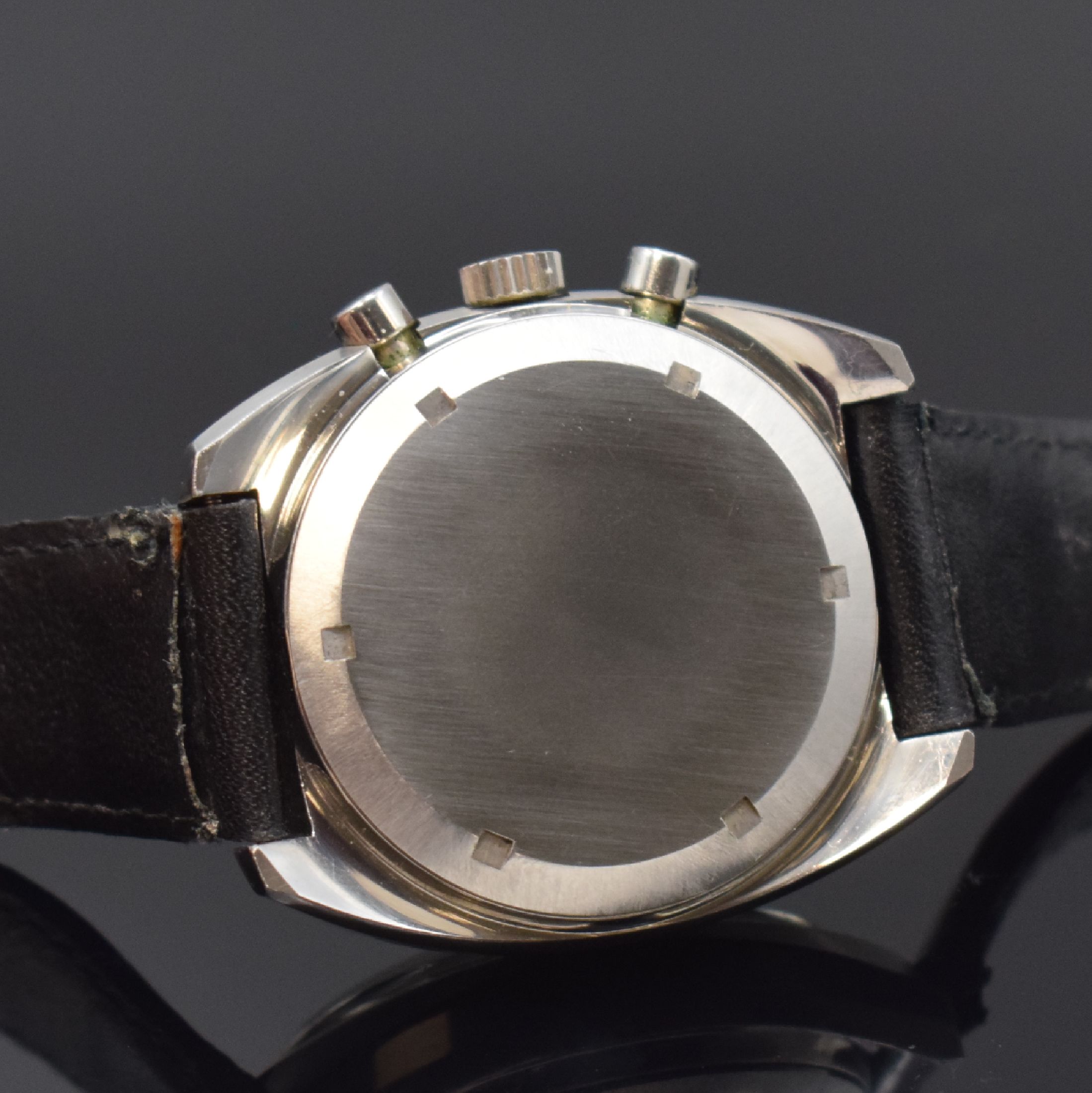 Detail c: TISSOT Navigator Armbandchronograph in Stahl Referenz 45501, Schweiz um 1975, Automatik, verschr. Geh., schwarz. Zifferbl., Leuchtindizes u. -zeiger, ...