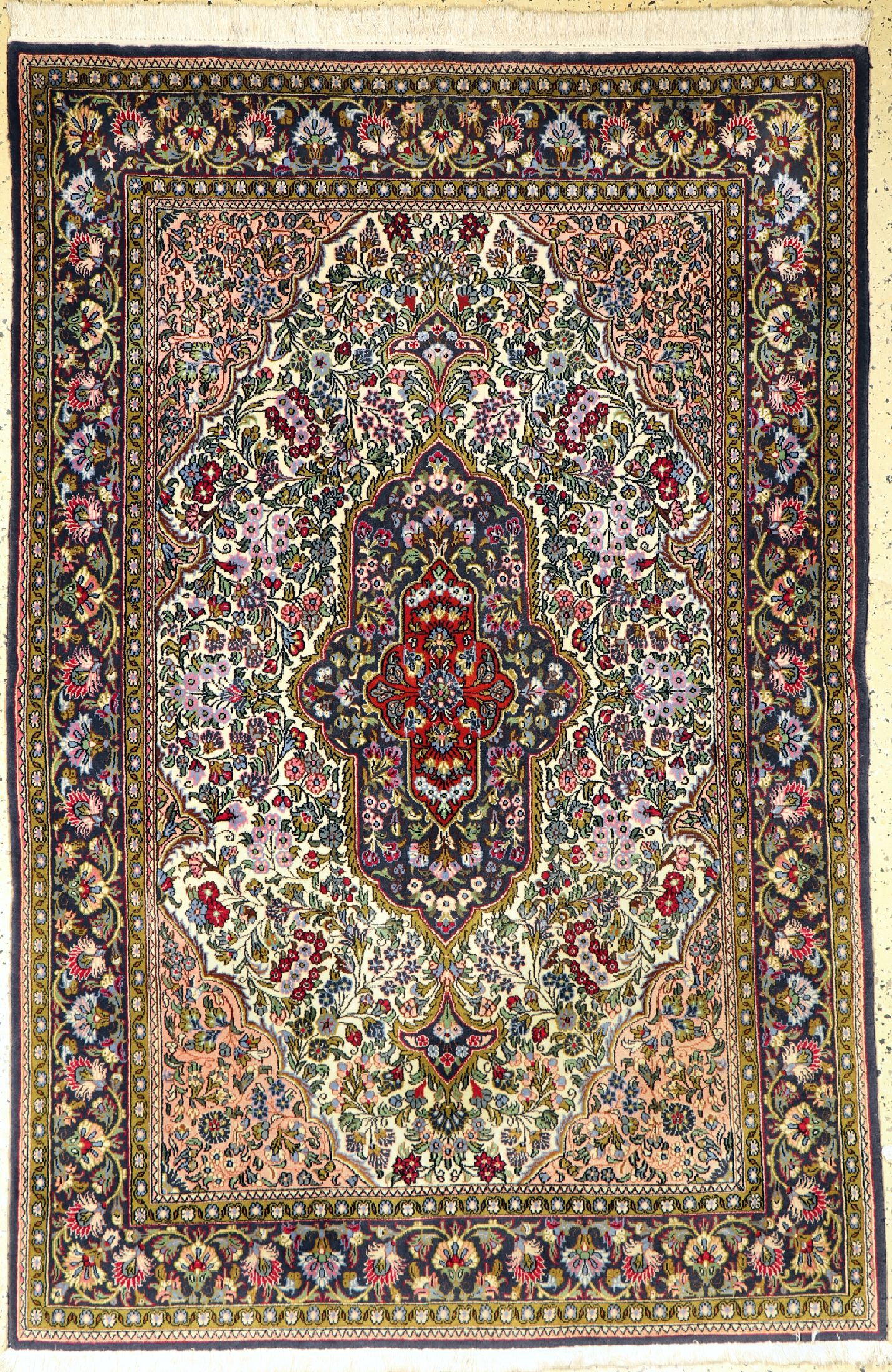 Ghom Kork, Persien, ca. 40 Jahre, Korkwolleauf Baumwolle, ca. 200 x 130 cm, EHZ: 1-2
