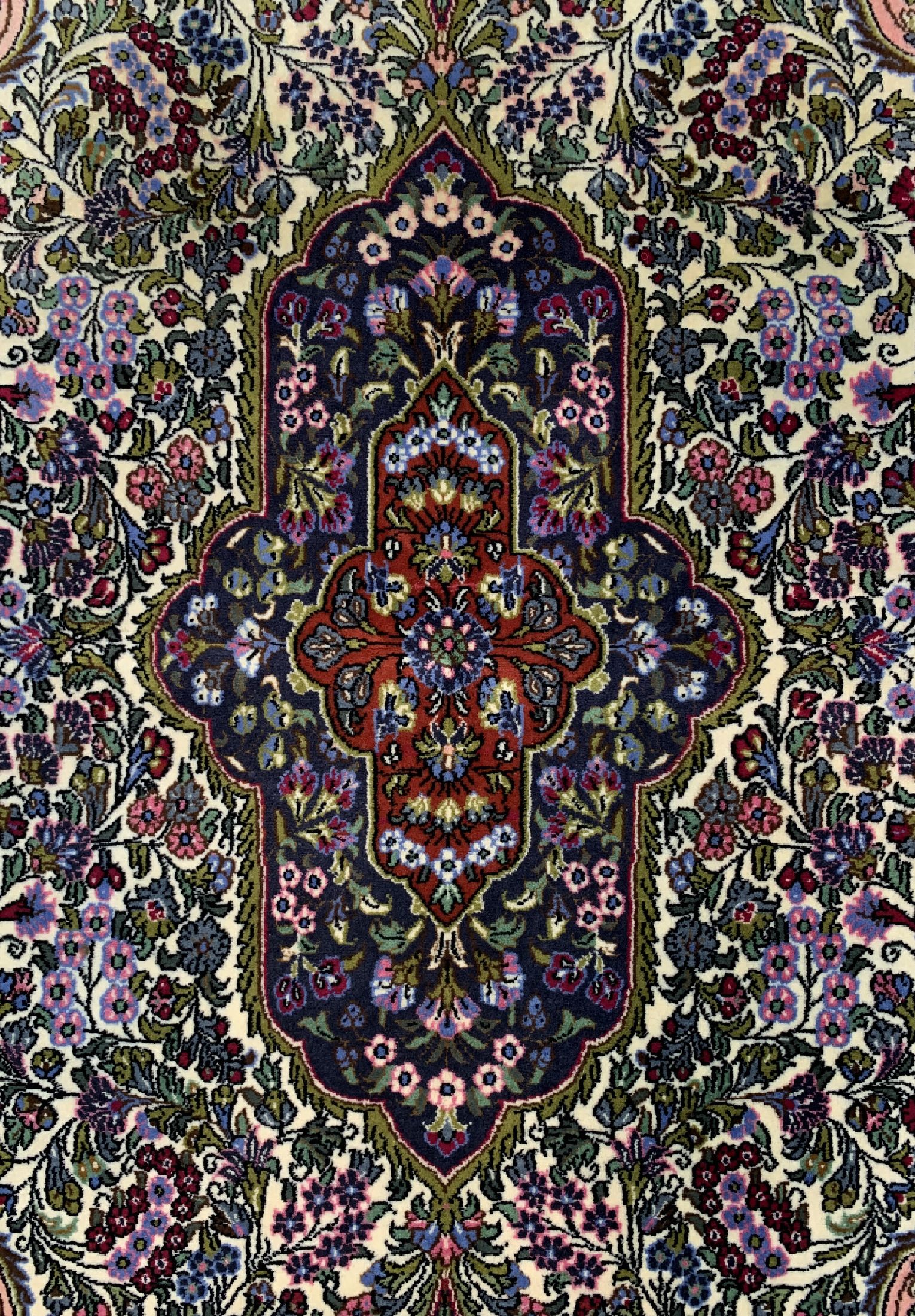 Detail c: Ghom Kork, Persien, ca. 40 Jahre, Korkwolleauf Baumwolle, ca. 200 x 130 cm, EHZ: 1-2