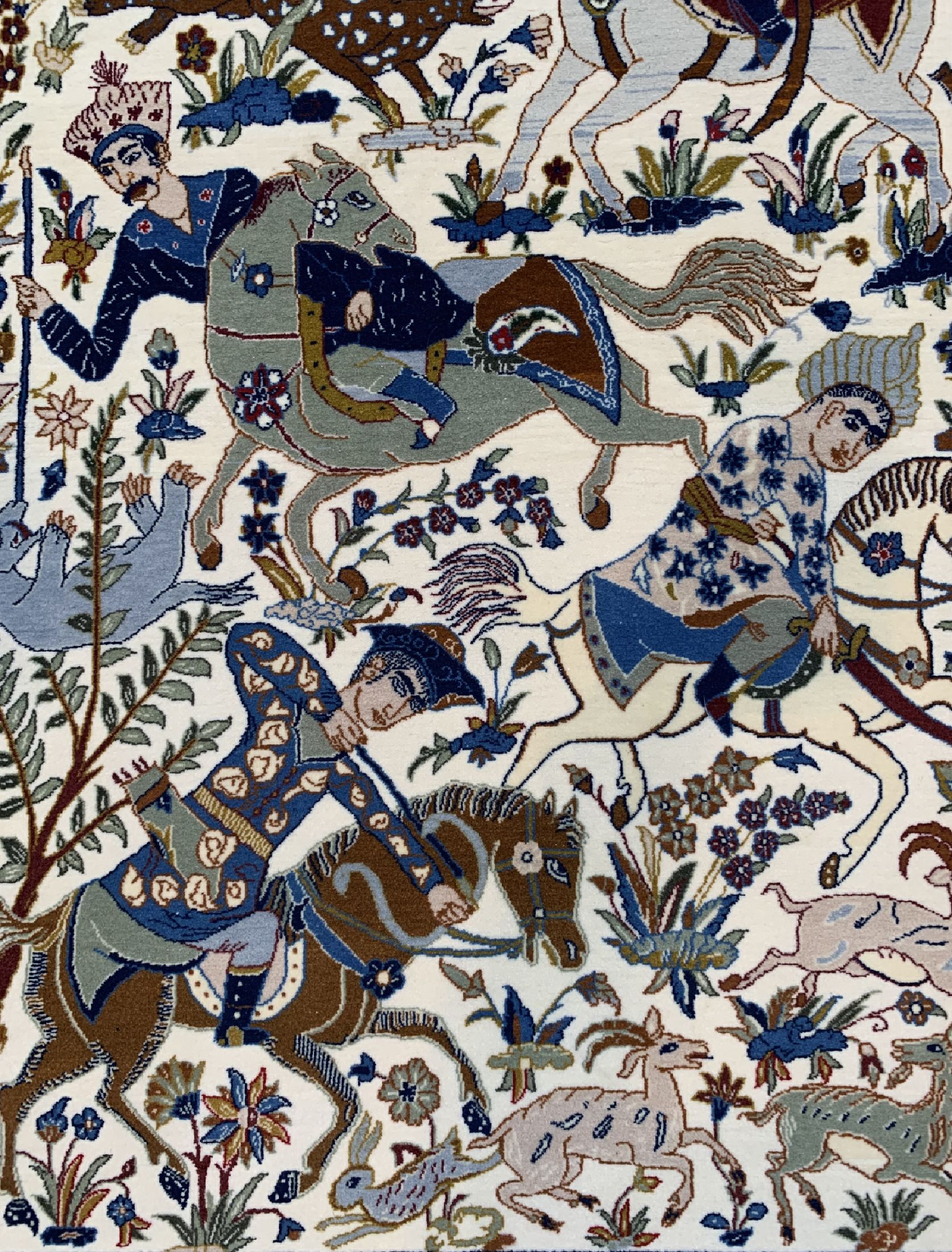 Detail c: Esfahan fein, Persien, um 1960, Korkwolle auf Seide, ca. 165 x 106 cm, ca. 1,0 Mio. Kn/qm, EHZ: 1-2