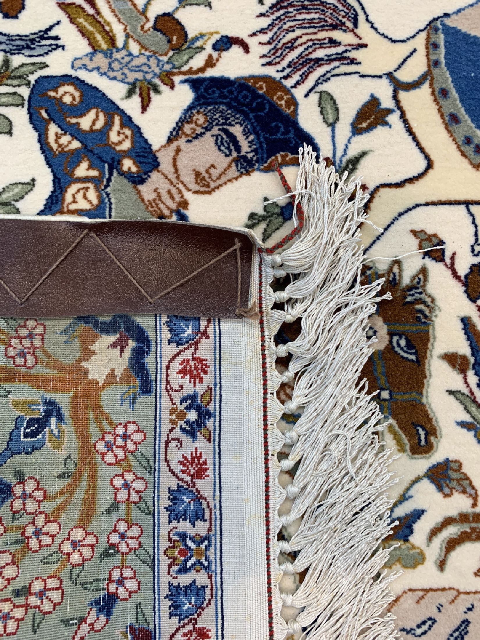 Detail g: Esfahan fein, Persien, um 1960, Korkwolle auf Seide, ca. 165 x 106 cm, ca. 1,0 Mio. Kn/qm, EHZ: 1-2