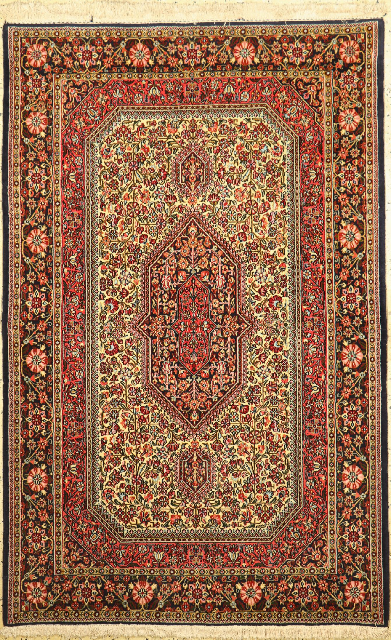 Ghom Kork, Persien, ca. 40 Jahre, Korkwolleauf Baumwolle, ca. 227 x 145 cm, EHZ: 1-2