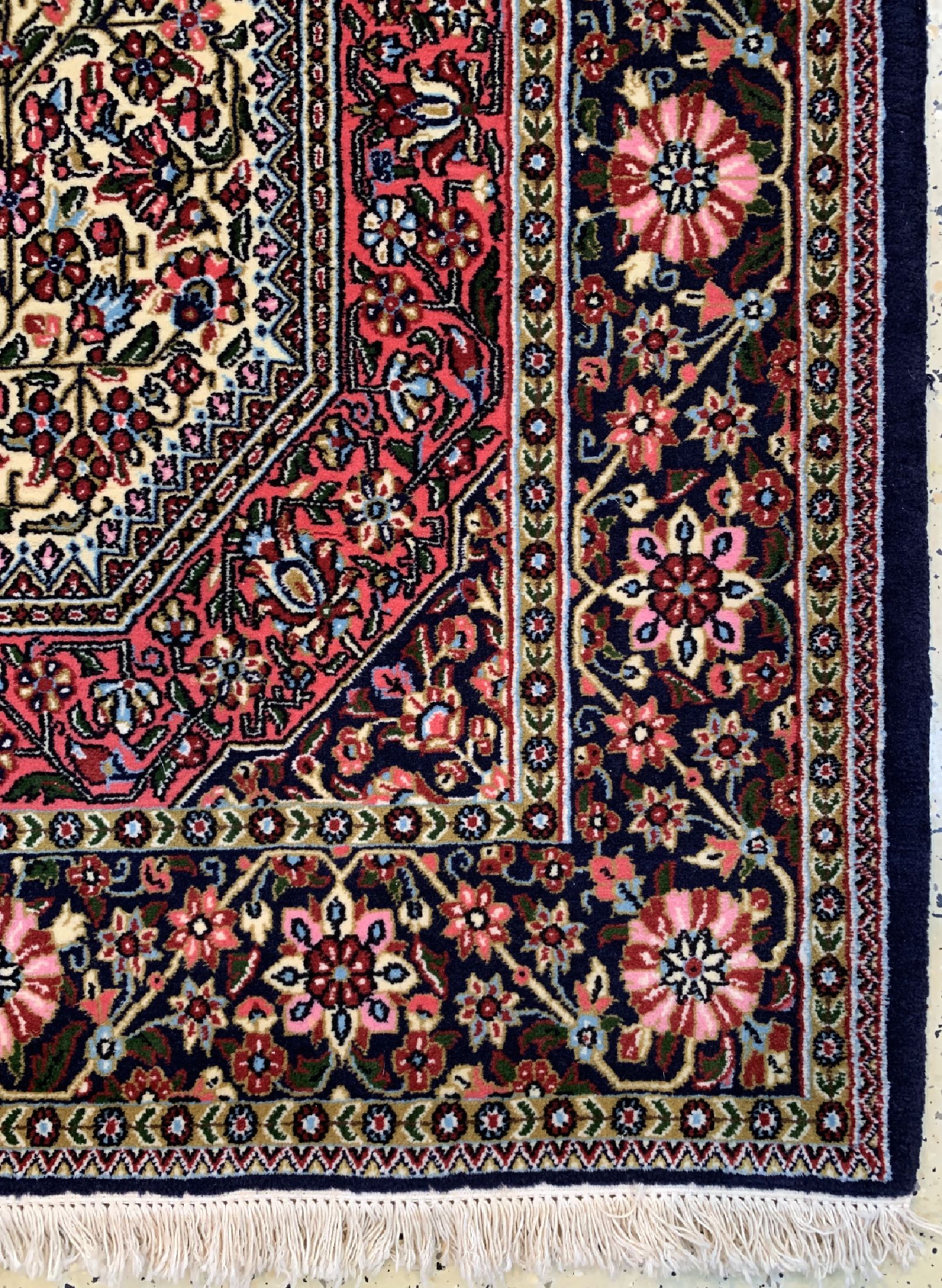 Detail a: Ghom Kork, Persien, ca. 40 Jahre, Korkwolleauf Baumwolle, ca. 227 x 145 cm, EHZ: 1-2