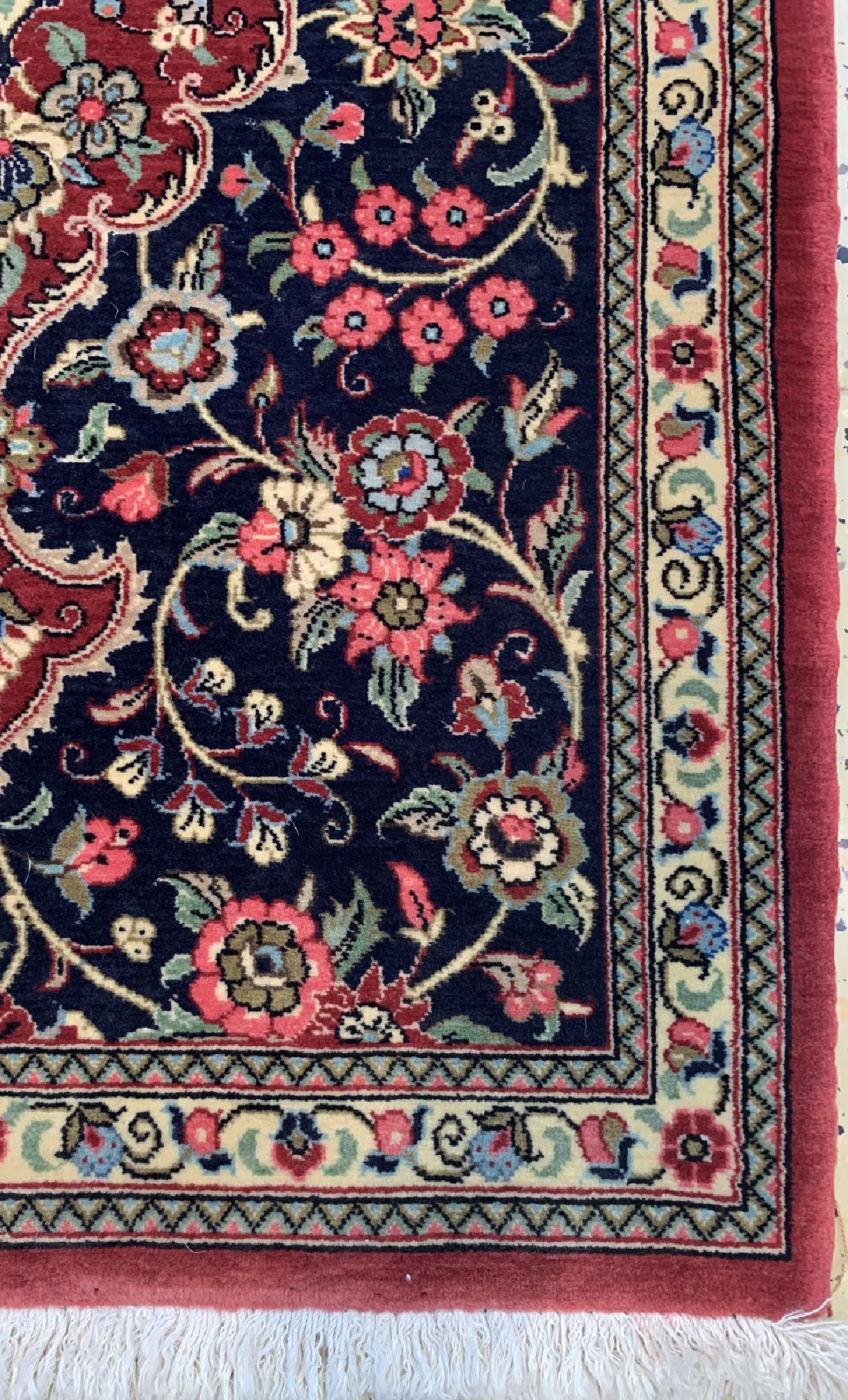 Detail a: Ghom Kork, Persien, ca. 40 Jahre, Korkwolleauf Baumwolle, ca. 192 x 60 cm, EHZ: 1-2