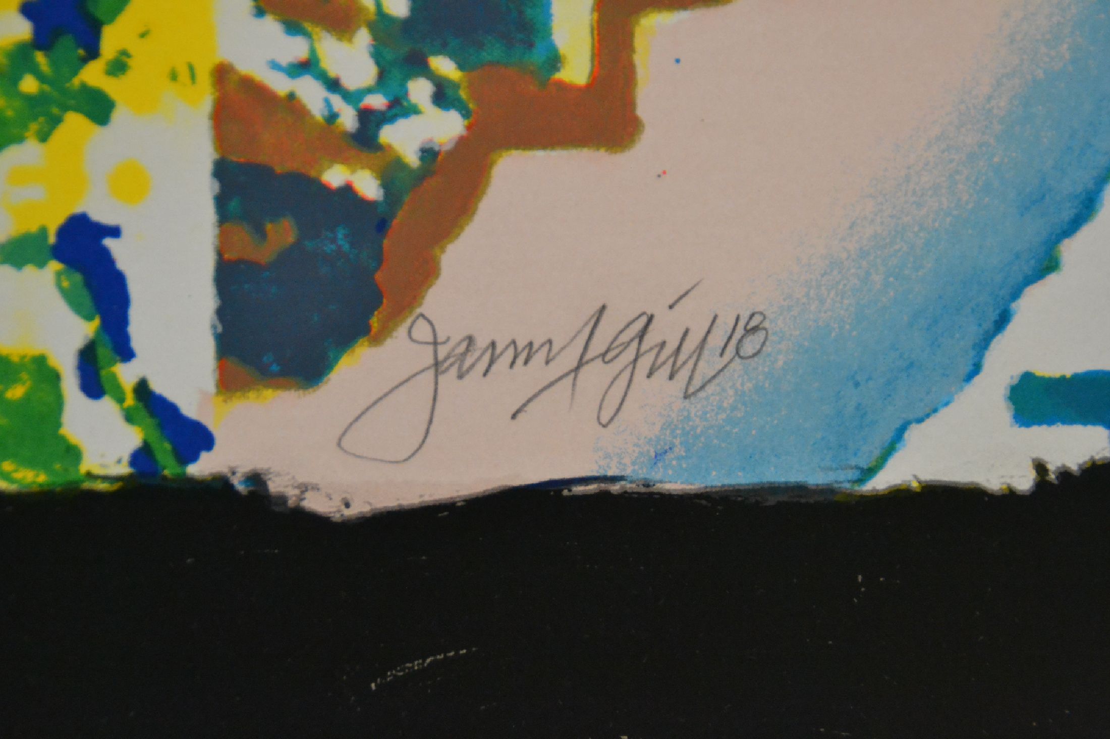 Detail a: James Francis Gill, geb. 1934 Tahoka, Texas,Farbserigraphie auf Bütten, "Reflection in theArts", 2018, Ed. 19/100, handsigniert, Blatt ...