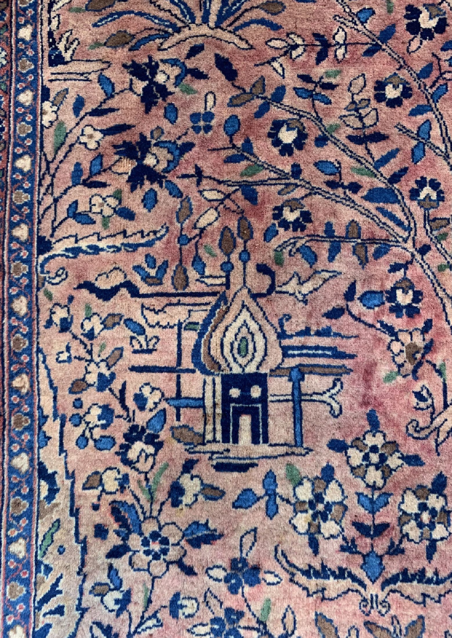 Detail b: Antiker Manchester Keschan, Persien, um 1900, Manchester-Korkwolle, ca. 195 x 129 cm, EHZ: 2