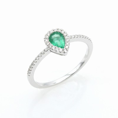 Image 26671527 - Ring mit Smaragd und Brillanten