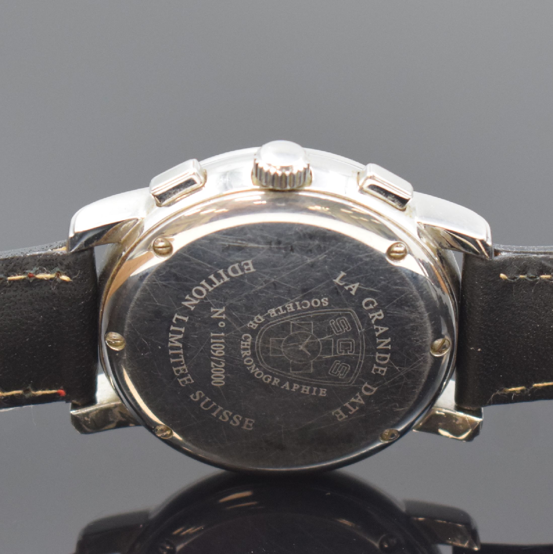 Detail c: CHRONOGRAPHE SUISSE Armbandchronograph Modell Grande Date, Automatik, Schweiz um 2002, auf 2000 Stück limitiertes Sondermodell in Edelstahl, neutr. ...