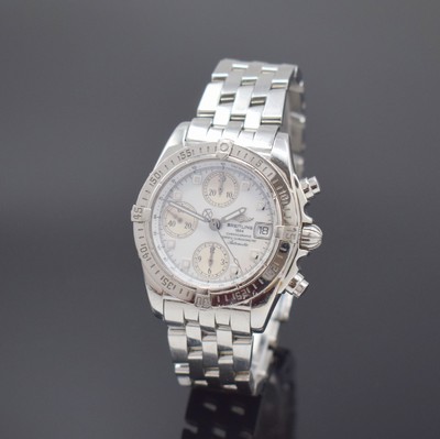BREITLING Herrenarmbanduhr Chrono Cockpit Referenz A13357, Automatik, Schweiz um 2007, Chronometer in Edelstahl inkl. Pilotband m. Faltschl., Boden ...