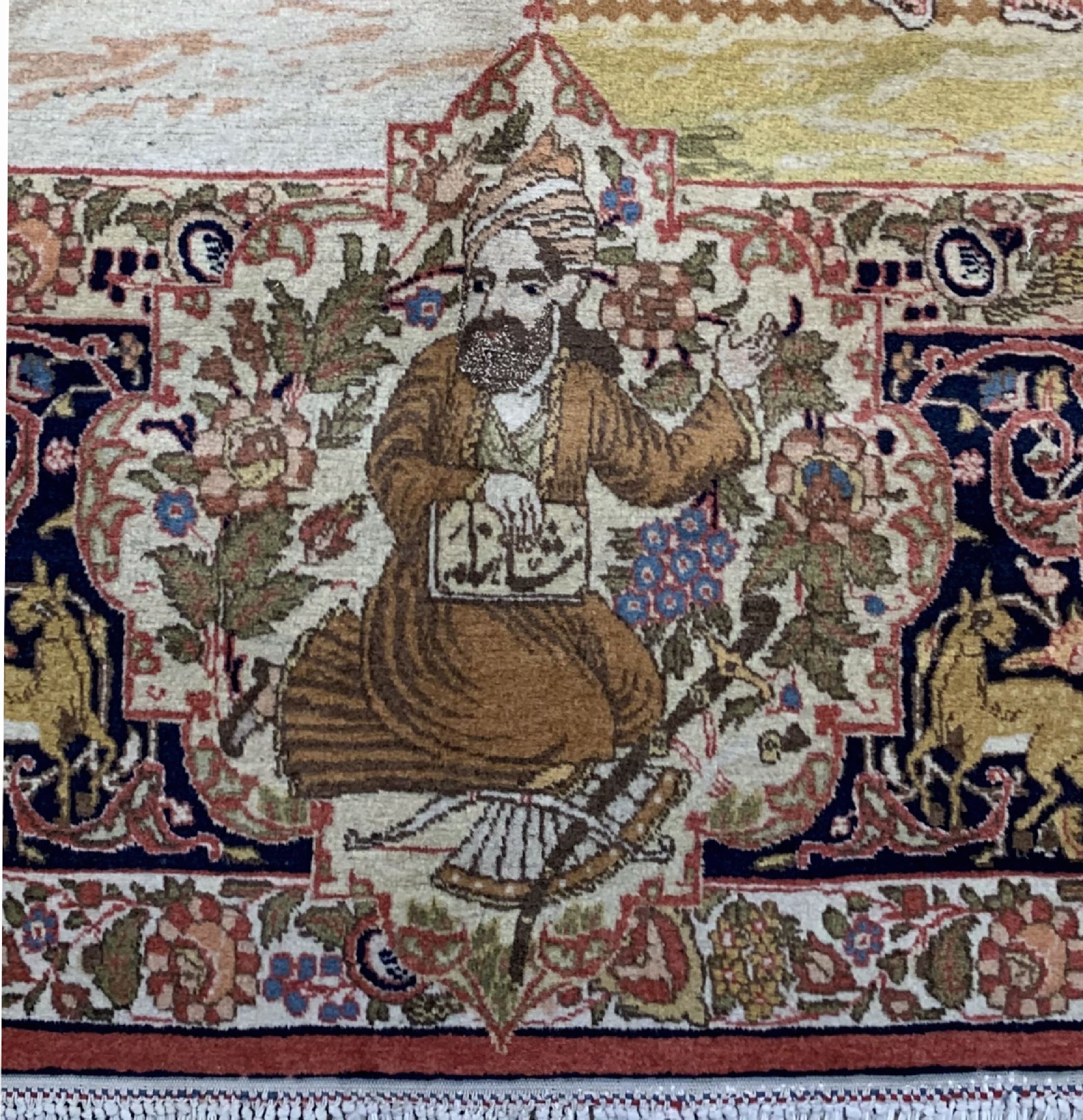 Detail e: Seltener feiner Täbriz" Vier Jahreszeiten" Persien, um 1940,Korkwolle auf Baumwolle, ca. 390 x 290 cm, EHZ : 1-2. Abbildung der ...