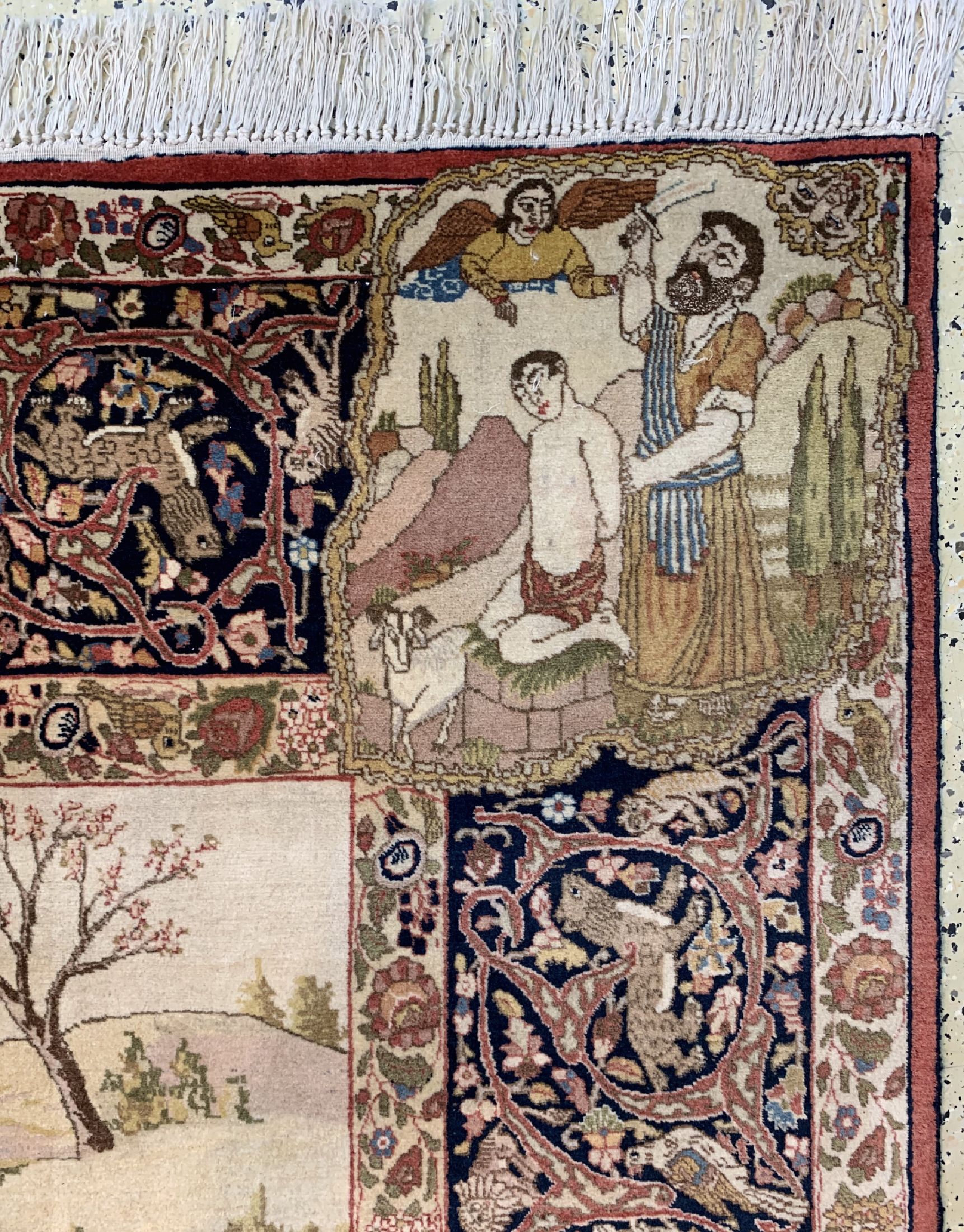 Detail j: Seltener feiner Täbriz" Vier Jahreszeiten" Persien, um 1940,Korkwolle auf Baumwolle, ca. 390 x 290 cm, EHZ : 1-2. Abbildung der ...