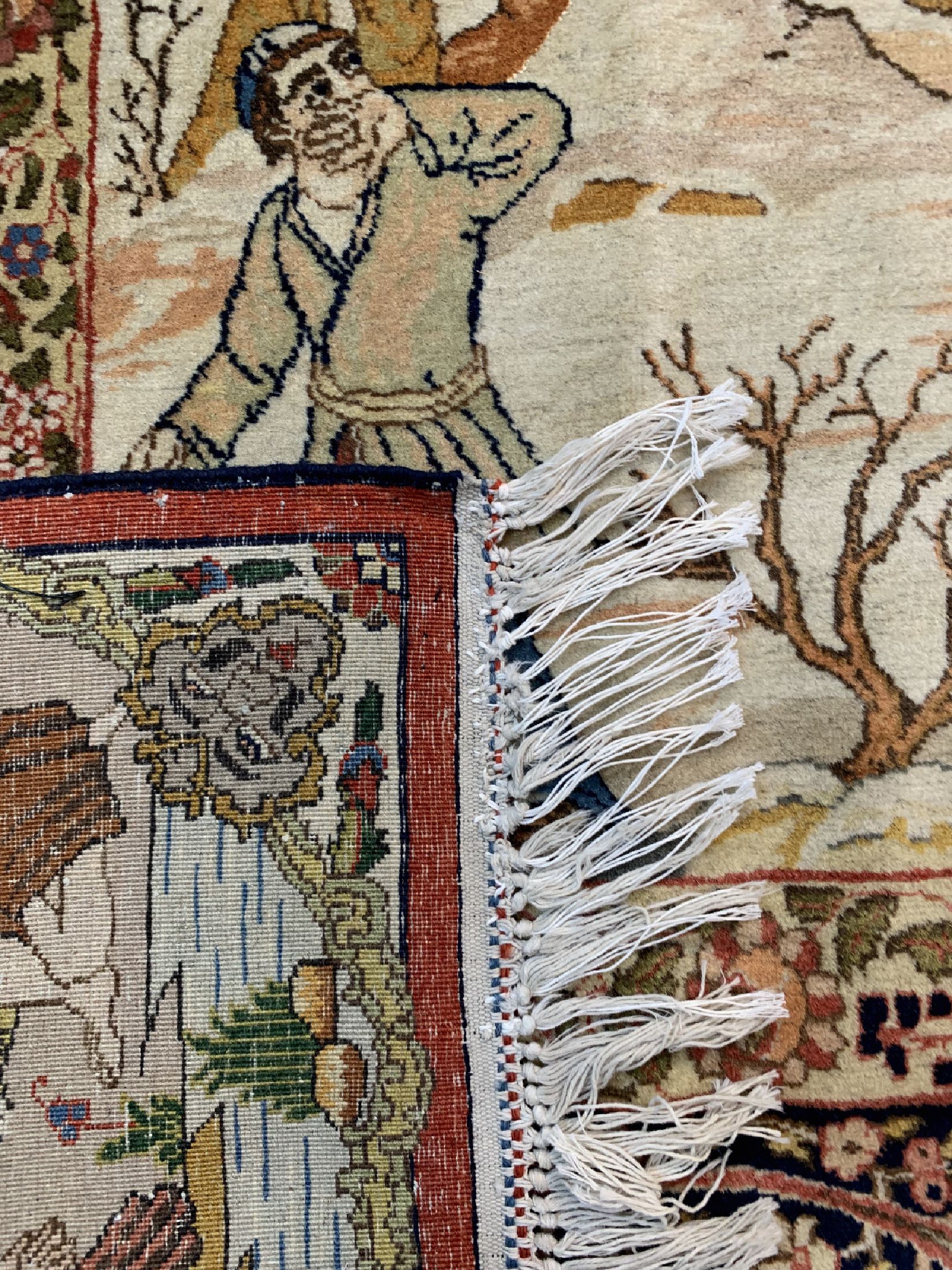 Detail m: Seltener feiner Täbriz" Vier Jahreszeiten" Persien, um 1940,Korkwolle auf Baumwolle, ca. 390 x 290 cm, EHZ : 1-2. Abbildung der ...