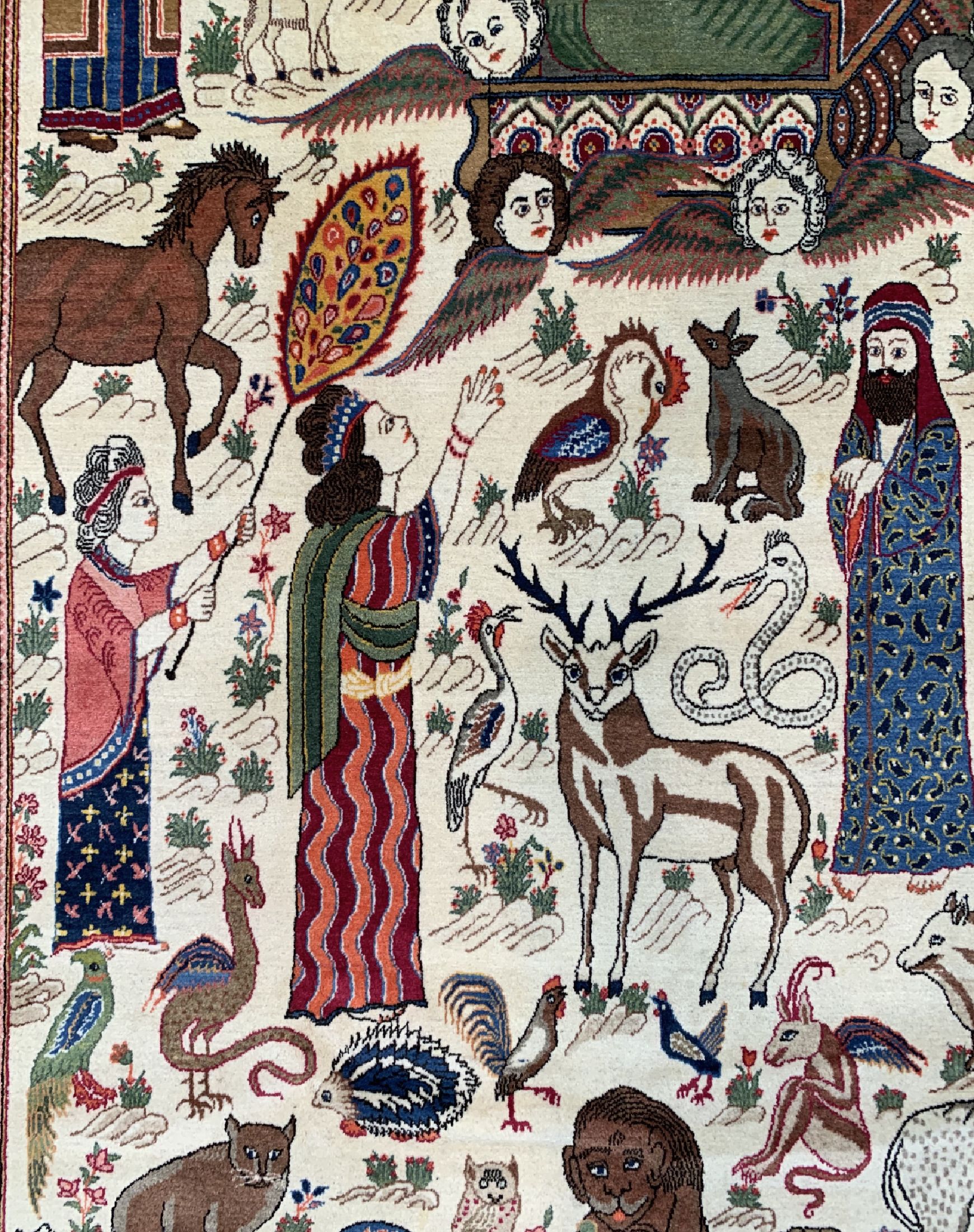 Detail d: Keschan"König Salomon" alt, Persien, um 1950, Wolle auf Baumwolle, ca. 355 x 225 cm, EHZ: 2