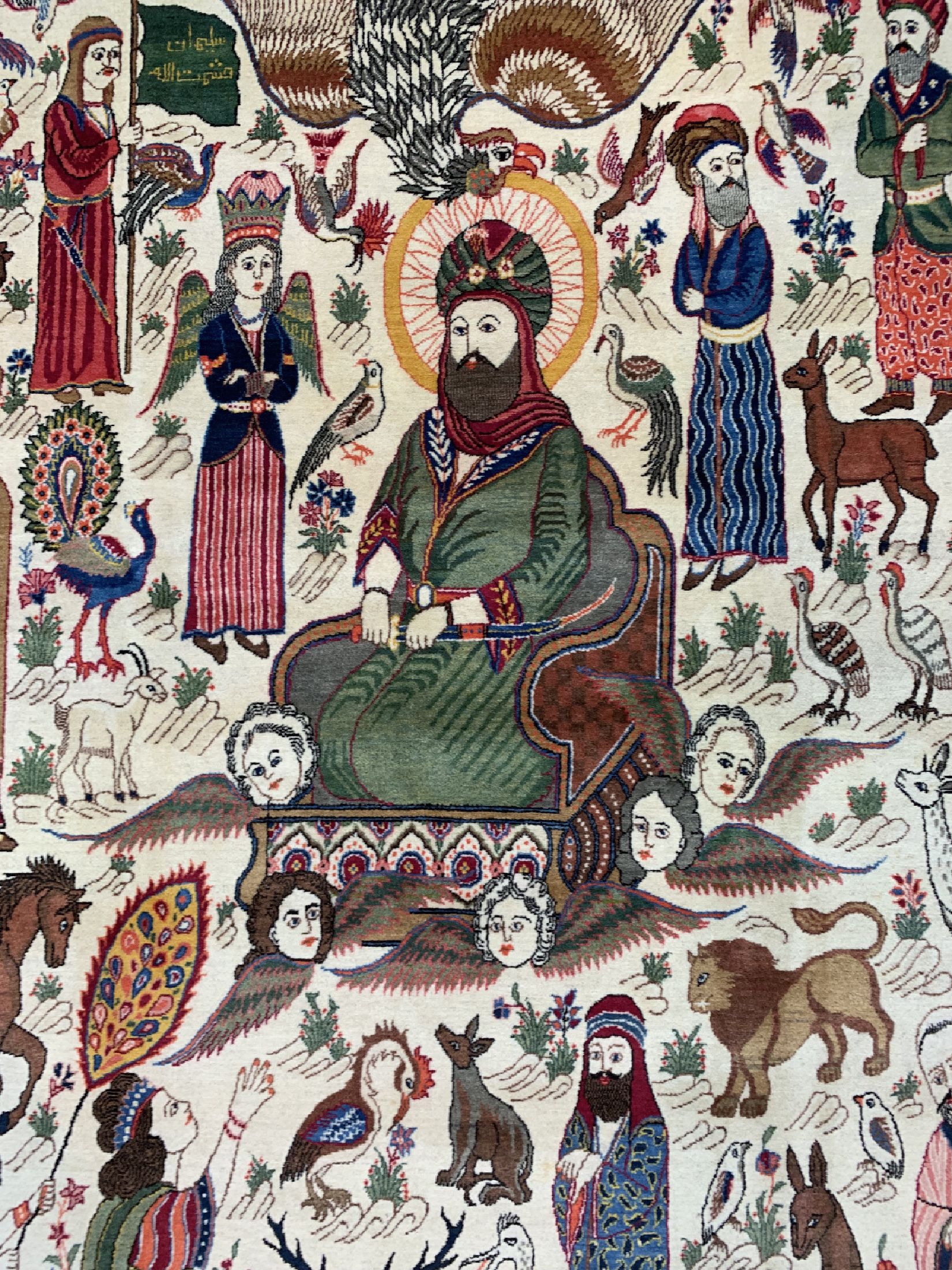 Detail e: Keschan"König Salomon" alt, Persien, um 1950, Wolle auf Baumwolle, ca. 355 x 225 cm, EHZ: 2