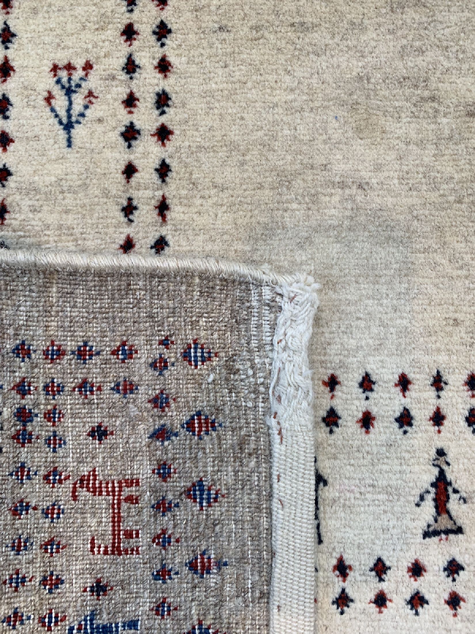 Detail d: Gabbeh fein Loribaft, Persien, ca. 30 Jahre, Korkwolle auf Wolle, ca. 195 x 130 cm, EHZ: 1-2