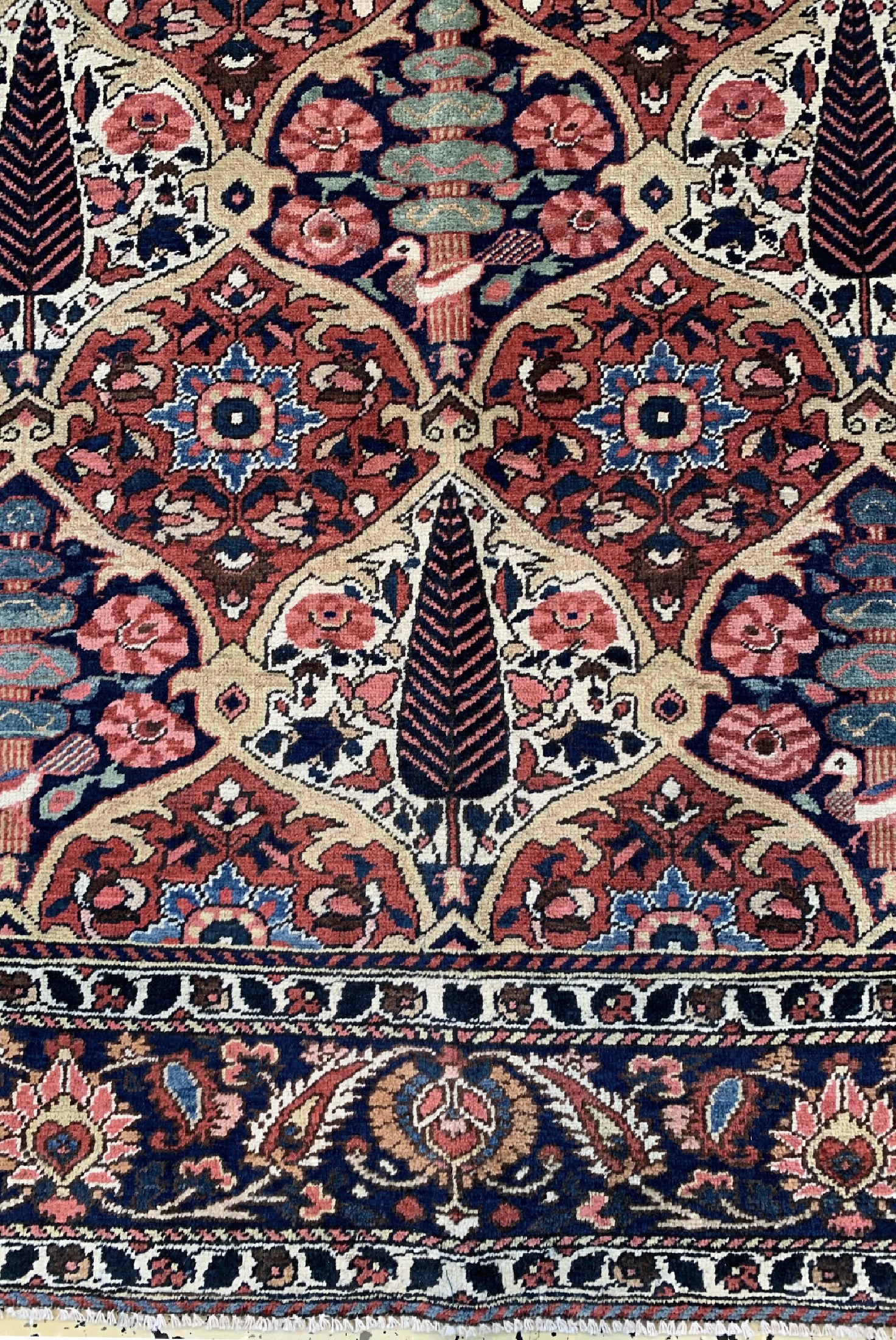 Detail b: Bachtiar Saman fein, Persien, um 1940, Wolle auf Baumwolle, ca. 215 x 140 cm, EHZ: 2